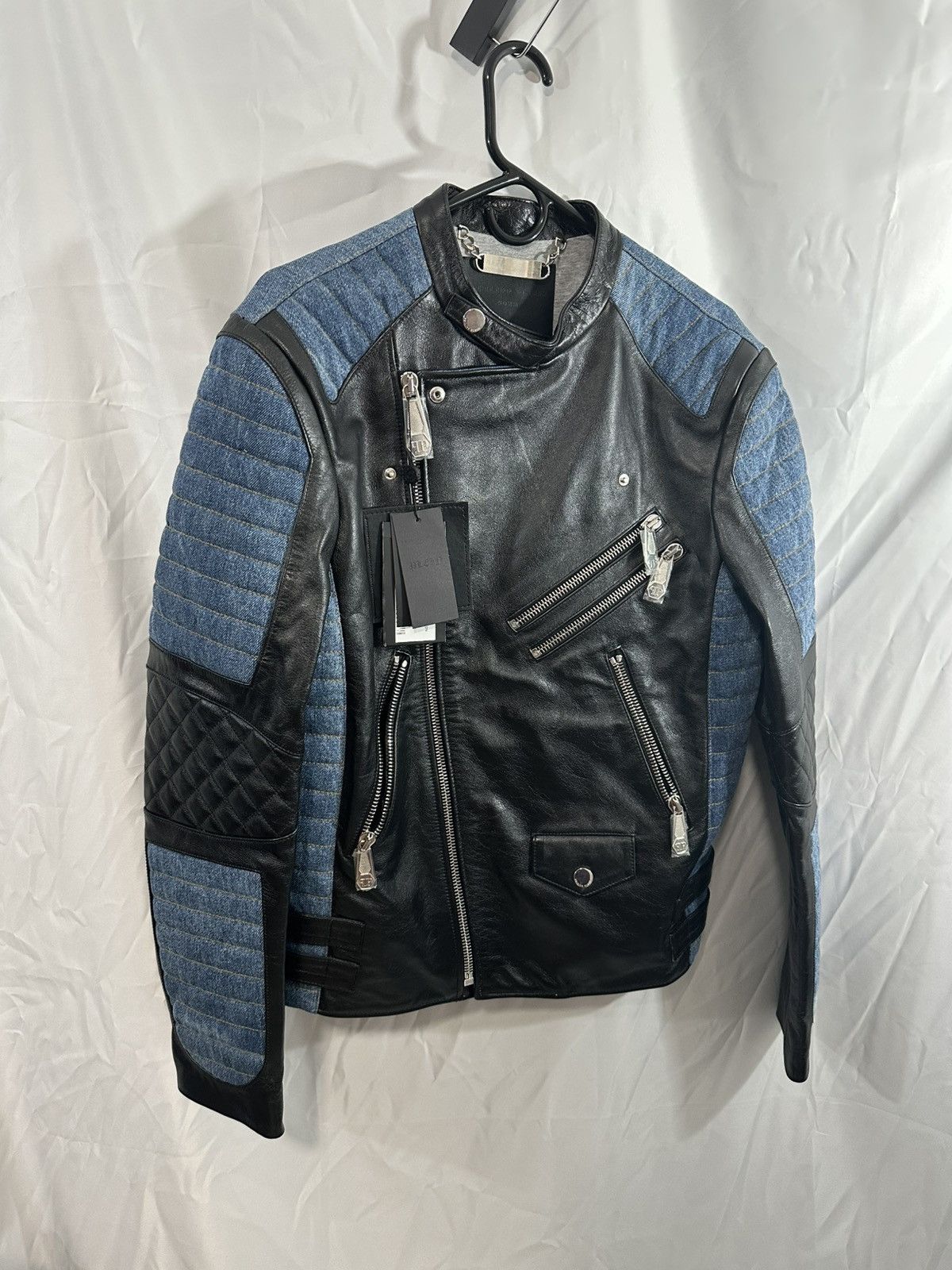 Philipp Plein Philipp Plein Leather x Denim Jacket Size US L / EU 52-54 / 3 - 1 Thumbnail
