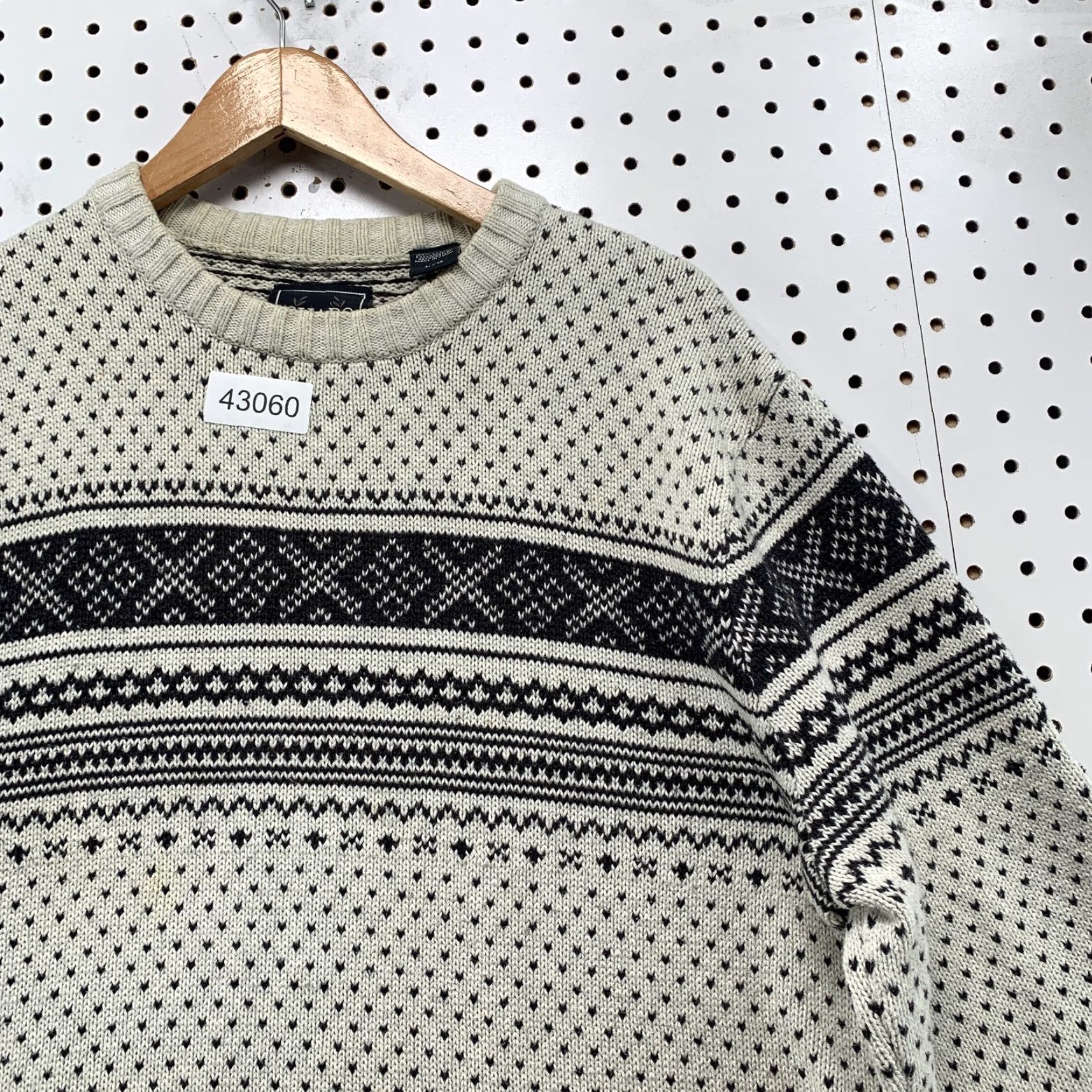 Chaps Chaps Graphic Print Knit Sweater Mens Large Beige Crewneck Pullover Size US L / EU 52-54 / 3 - 7 Thumbnail