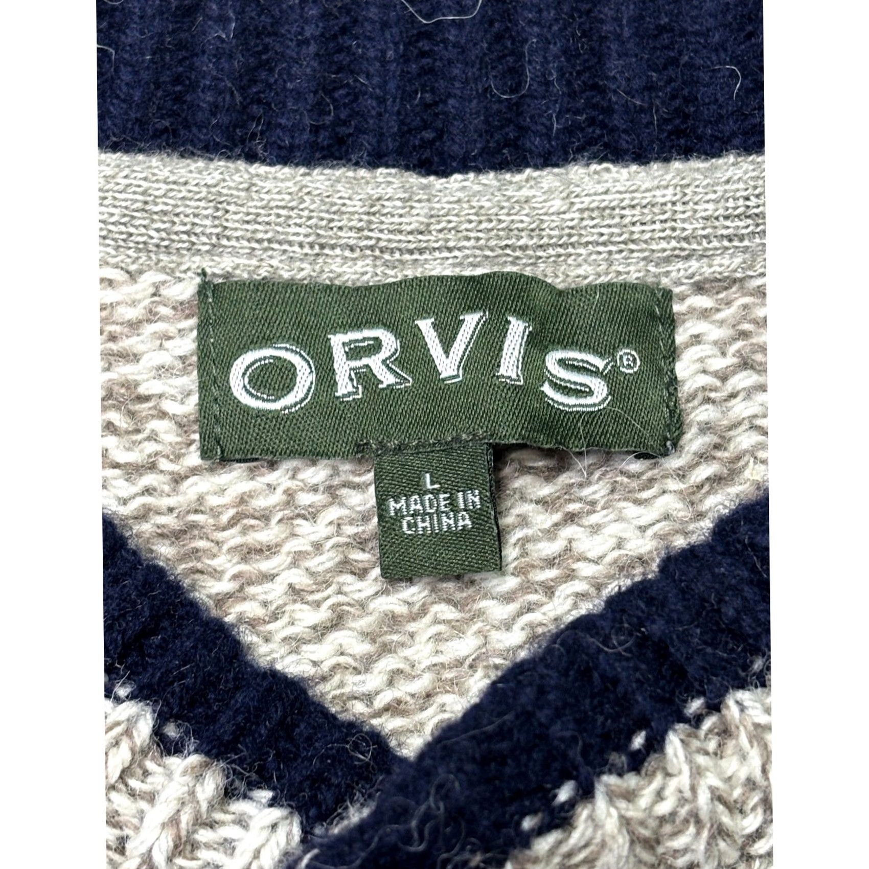 Orvis VINTAGE Orvis Mens Wool Blend Henley Sweater Large Marled Grey Oatmeal Long Sleeve L Size US L / EU 52-54 / 3 - 2 Thumbnail