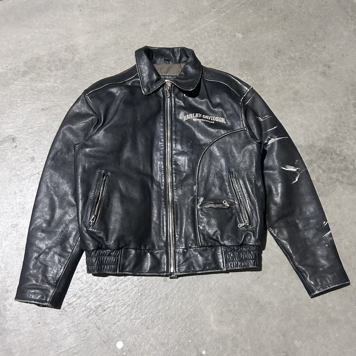 Harley Davidson Vintage harley davidson leather zip up jacket Size US L / EU 52-54 / 3 - 2 Thumbnail