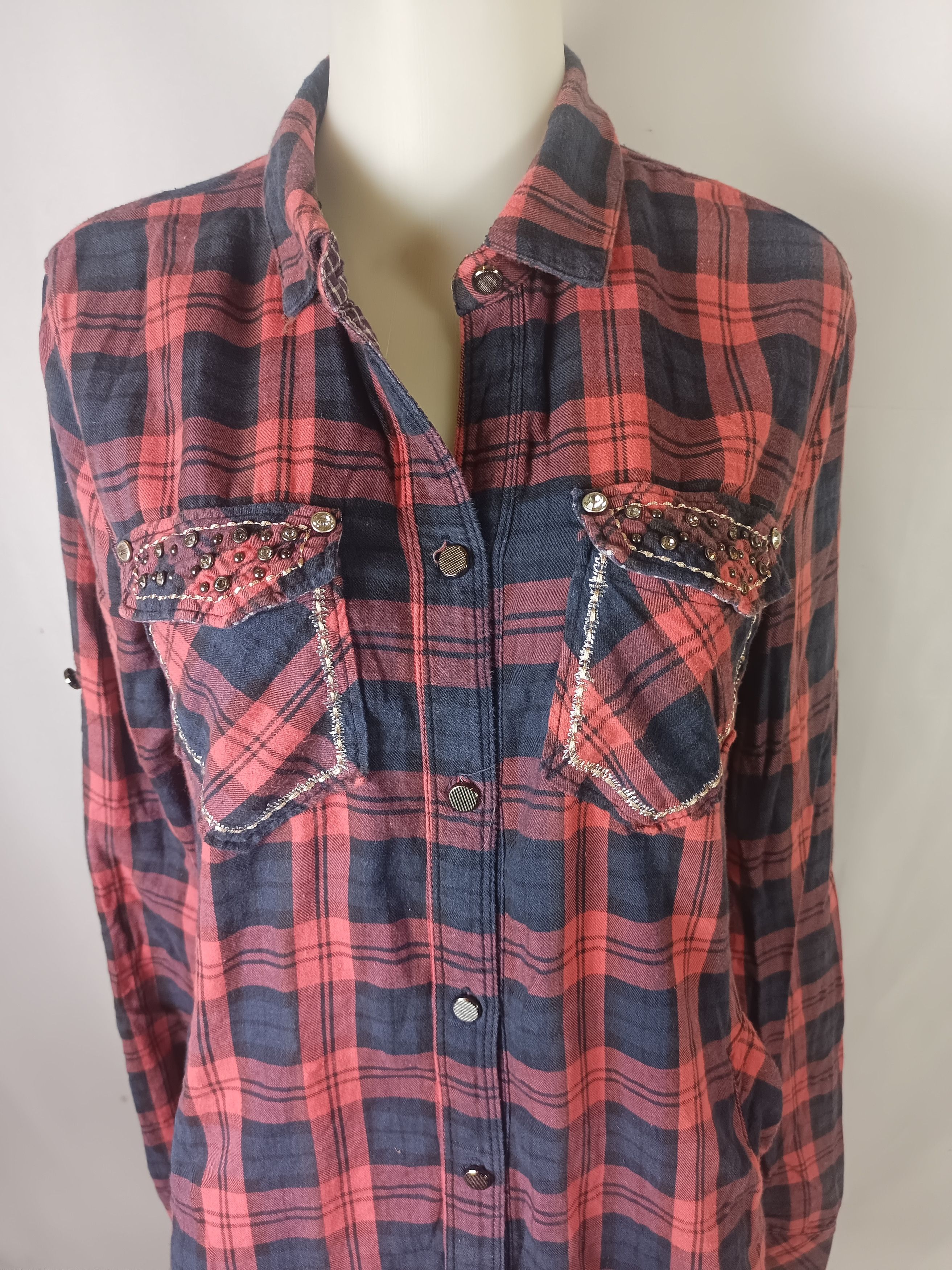 Japanese Brand × Le Grande Bleu (L.G.B.) × Miss Me Miss Me Since2001 Tartan Sequine Button Ups Shirt lgb Style Size M / US 6-8 / IT 42-44 - 1 Thumbnail