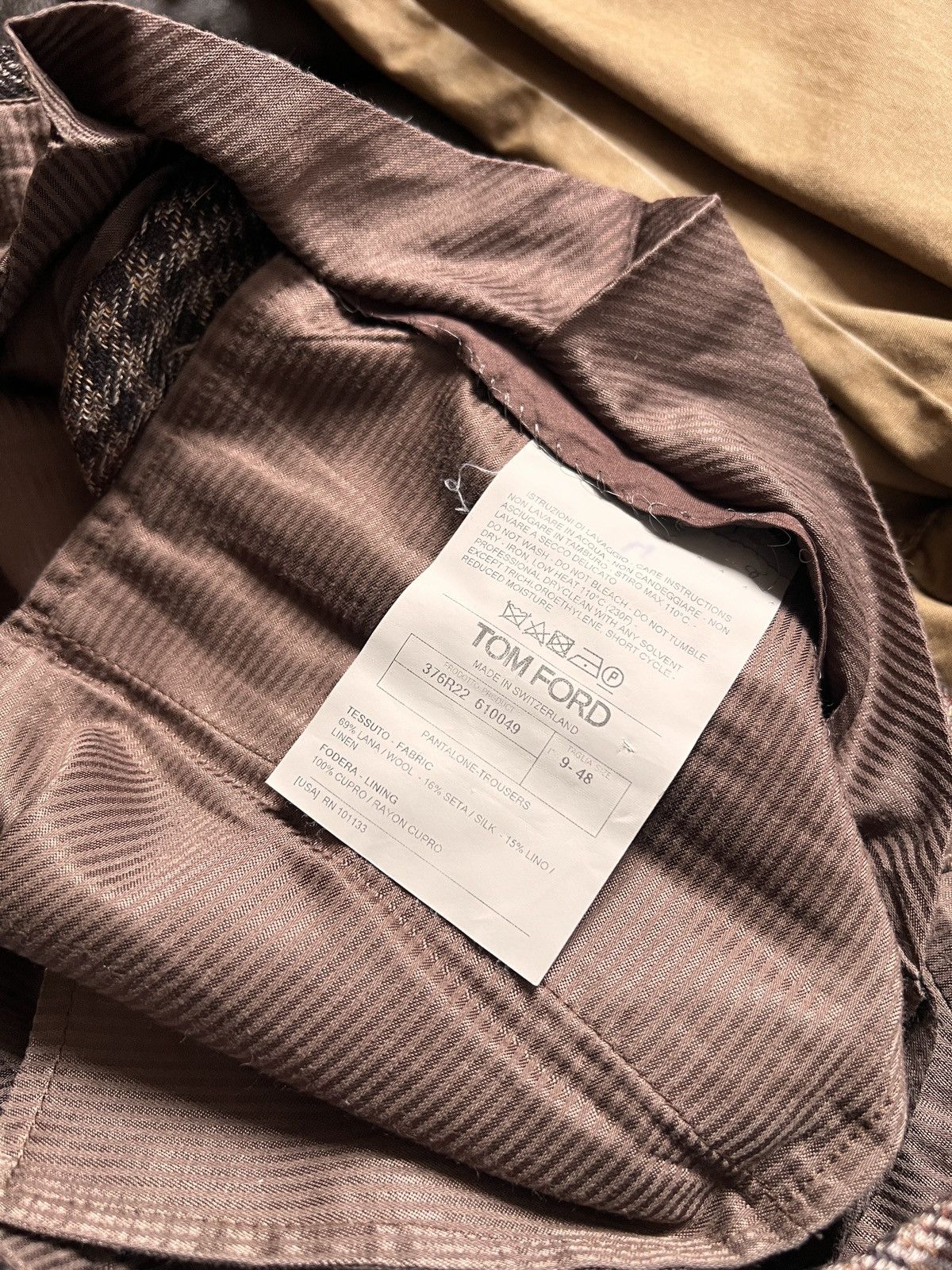 Tom Ford Tom Ford Striped Brown Wool+Silk Pants Trousers Size 28" / US 6 / IT 42 - 11 Thumbnail