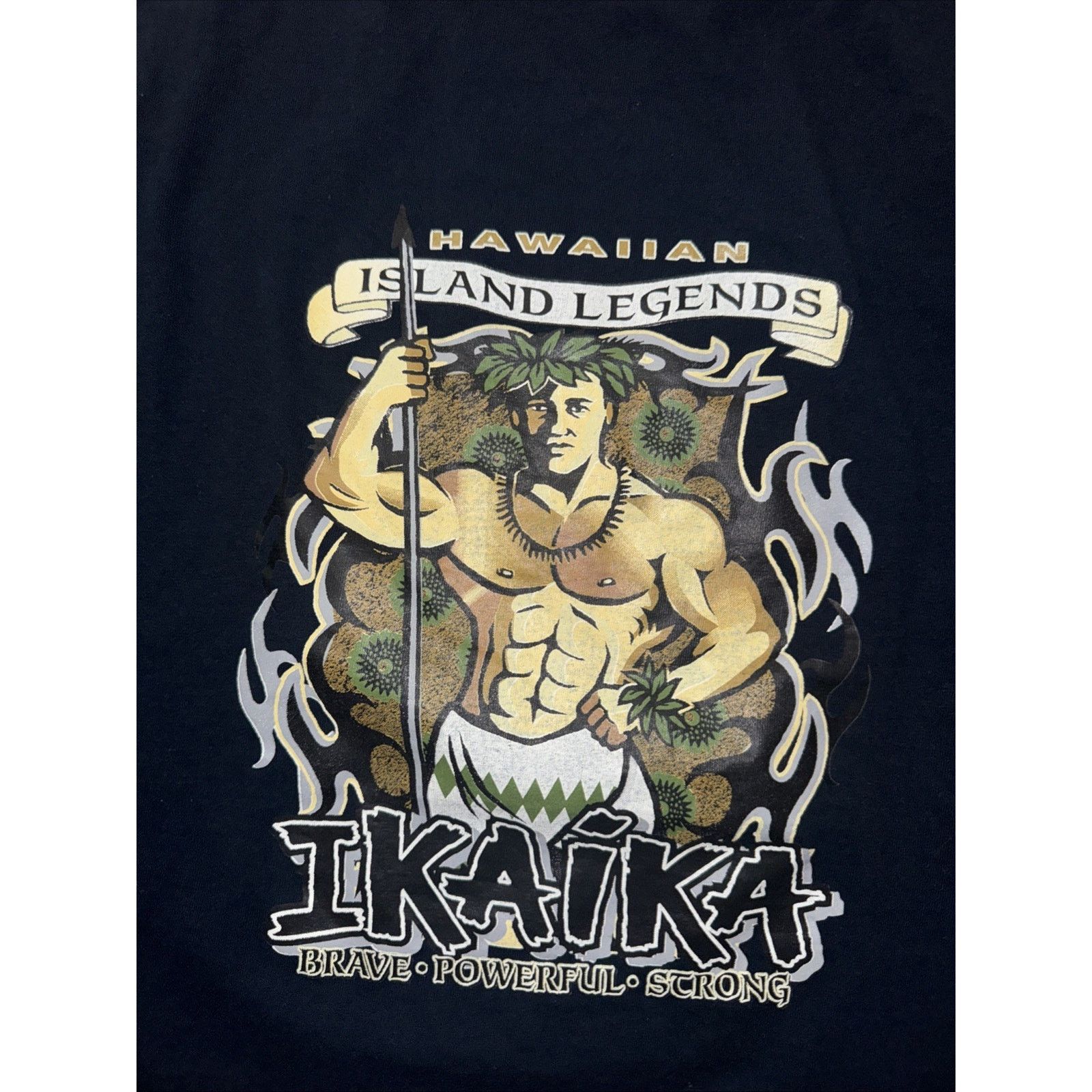 Band Tees × Vintage Hawaiian Island Legends Ikaika Warrior T-Shirt Blue XL 24x28 Size US XL / EU 56 / 4 - 2 Thumbnail