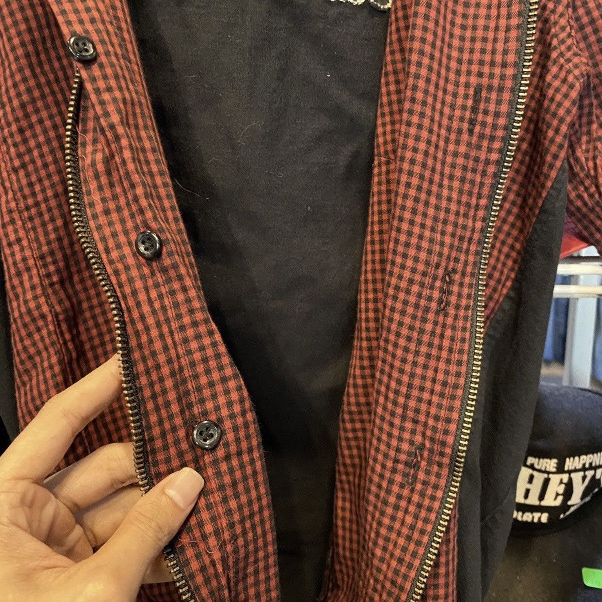 PPFM PPFM Flannel Hoodie Checkered Plaid Shirt Size US M / EU 48-50 / 2 - 11 Thumbnail