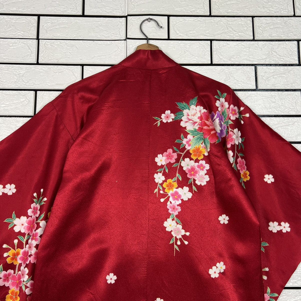 Japanese Brand Embroidered Gosho Guruma Sakura Floral Kimono #4151-C190 Size ONE SIZE - 14 Thumbnail