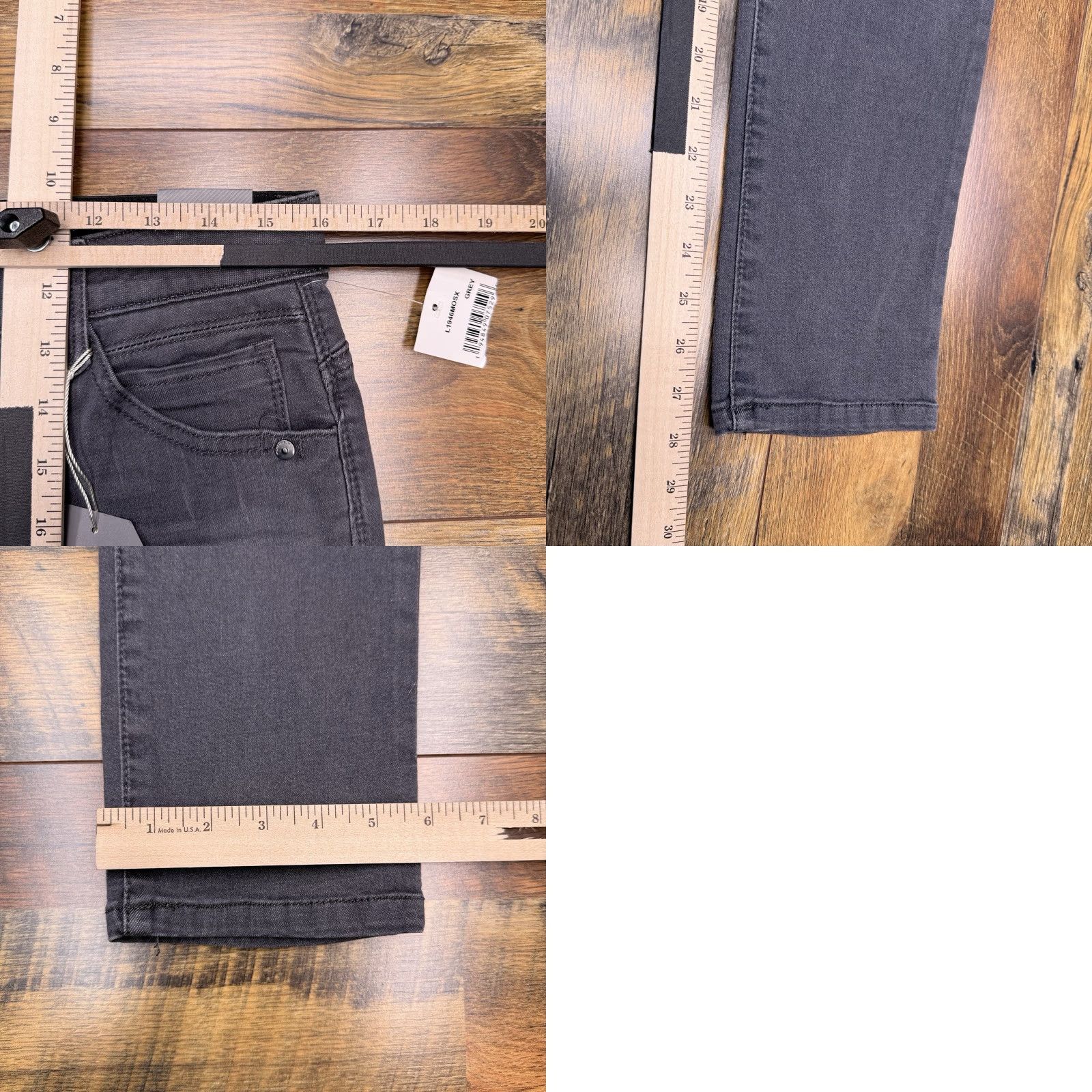 Vintage Wit & Wisdom Jeans Womens 10 Gray High Rise Ankle Stretch Denim Slim 5-Pocket Zip Button Absolution New Size 32" / US 10 / IT 46 - 9 Thumbnail