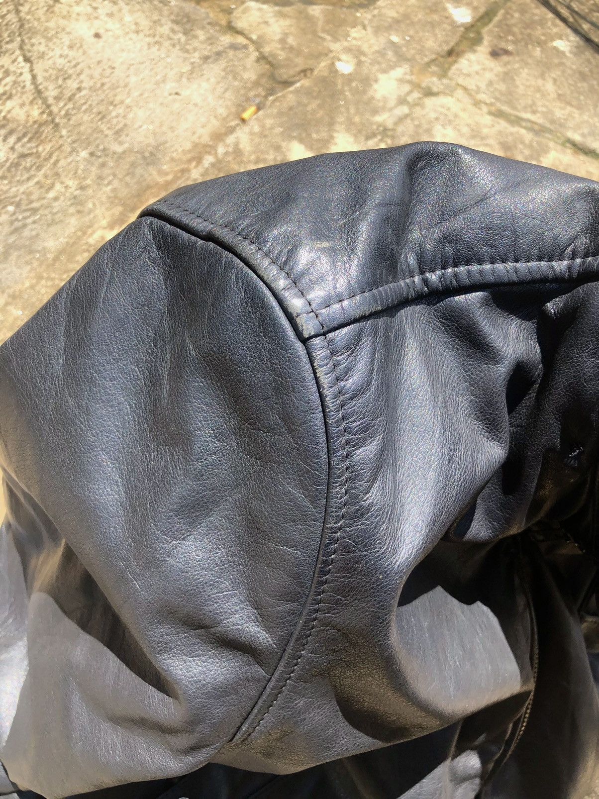 Leather 70~80s French Air Force type Leather Jacket Size US L / EU 52-54 / 3 - 22 Thumbnail