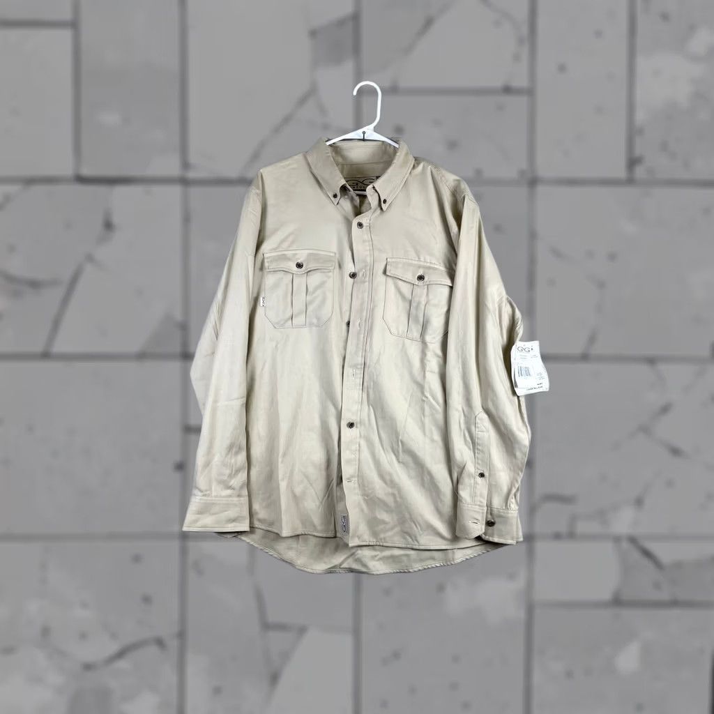 Vintage GameGuard Flannel Shirt Men L Clay New Long Sleeve Herringbone Button Down Beige 1073 Size US L / EU 52-54 / 3 - 1 Thumbnail