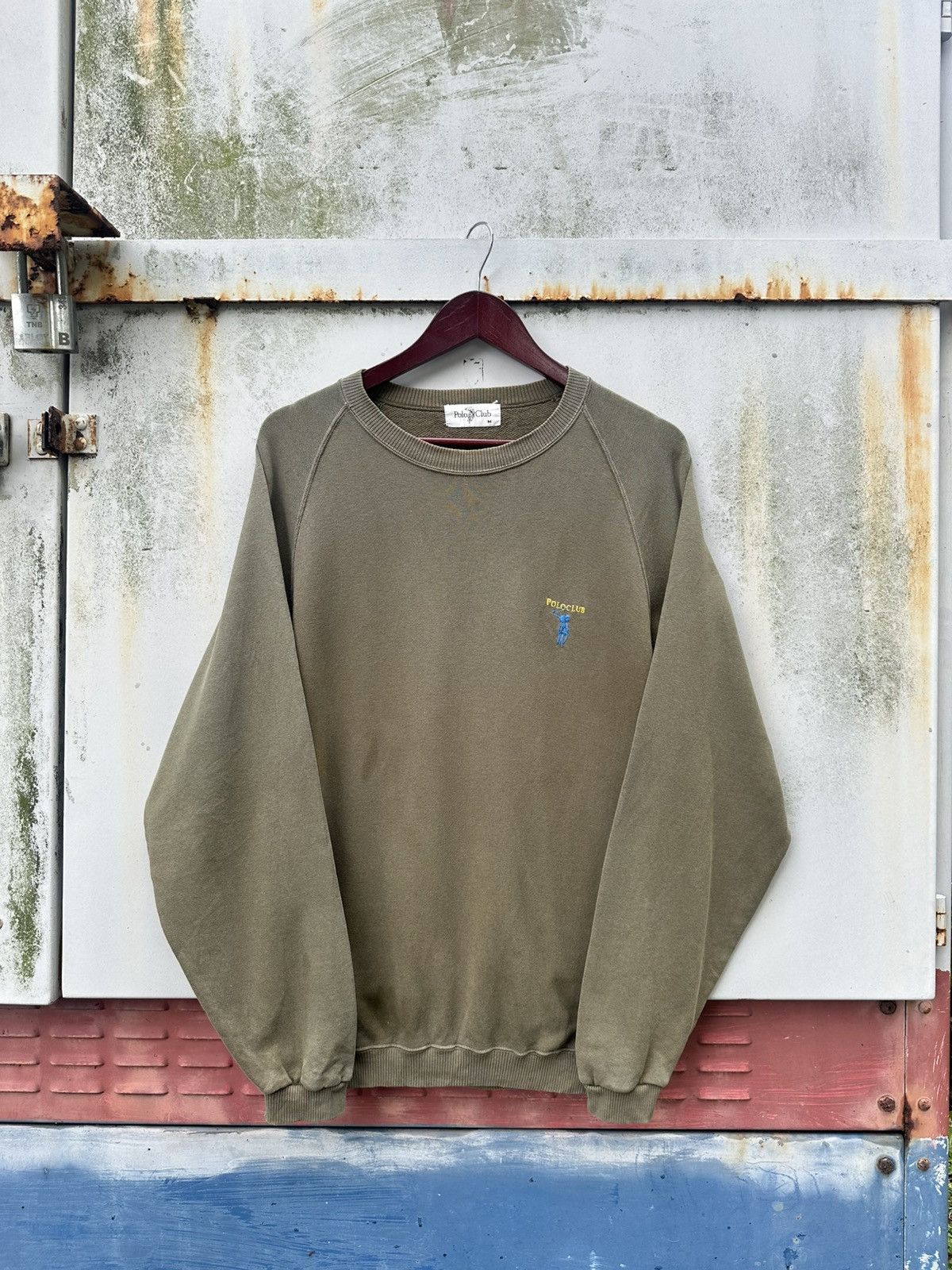 👹Vintage THRASHED Faded Polo Club Crewneck