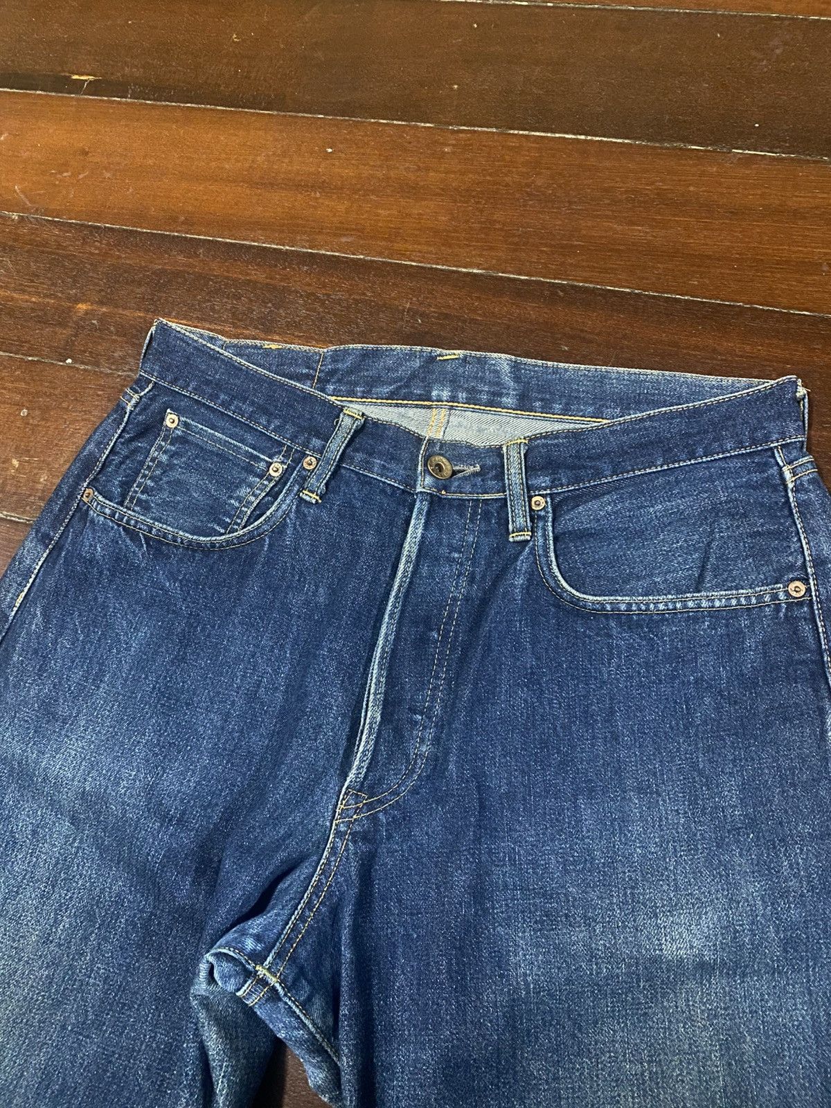 Edwin Vintage 90s Edwin 505 Selvedge Straight Jeans rusty mud wash Size US 35 - 7 Thumbnail