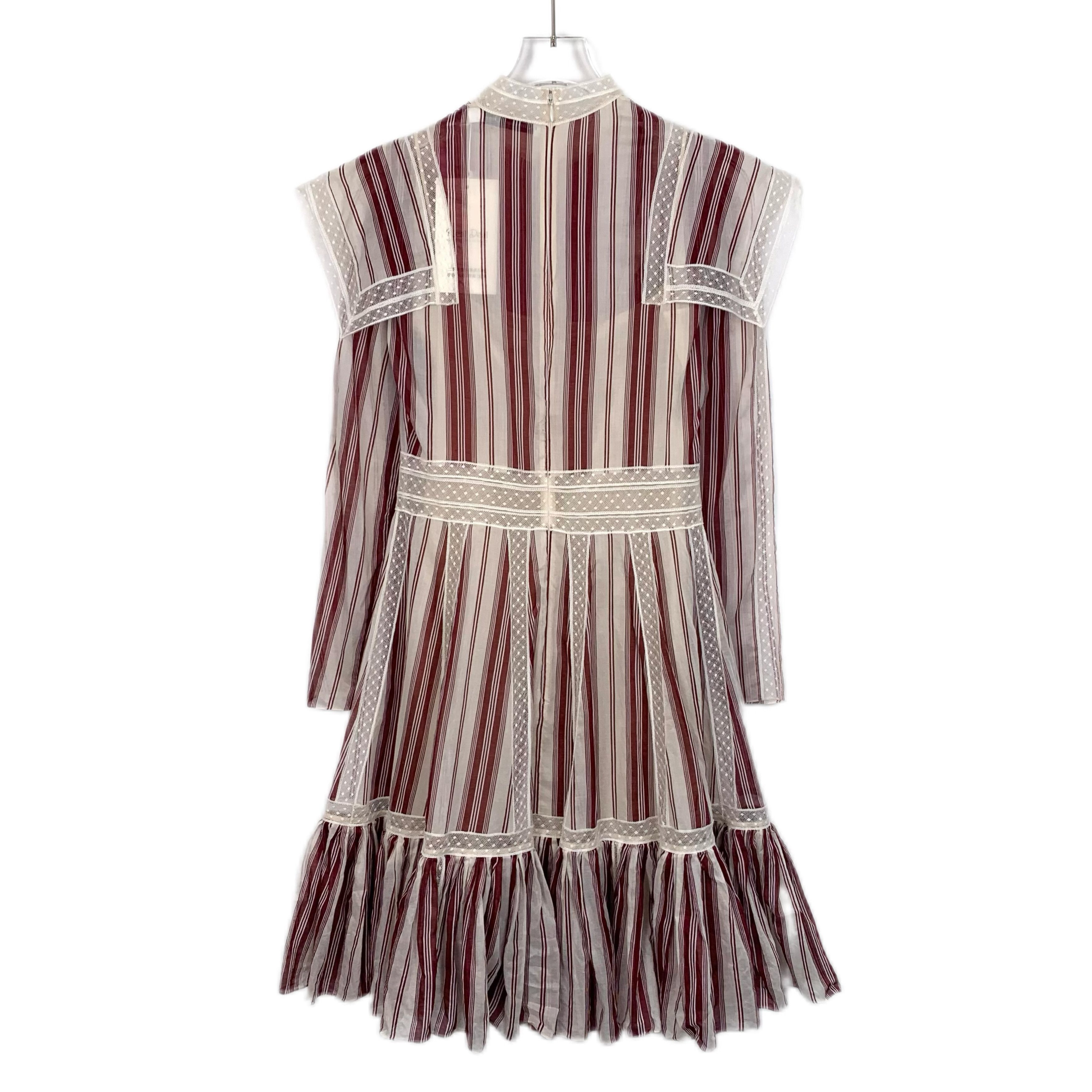 Dior CW0045 Christian Dior Vintage Sheer Striped Lace Dress Size XS / US 0-2 / IT 36-38 - 2 Thumbnail