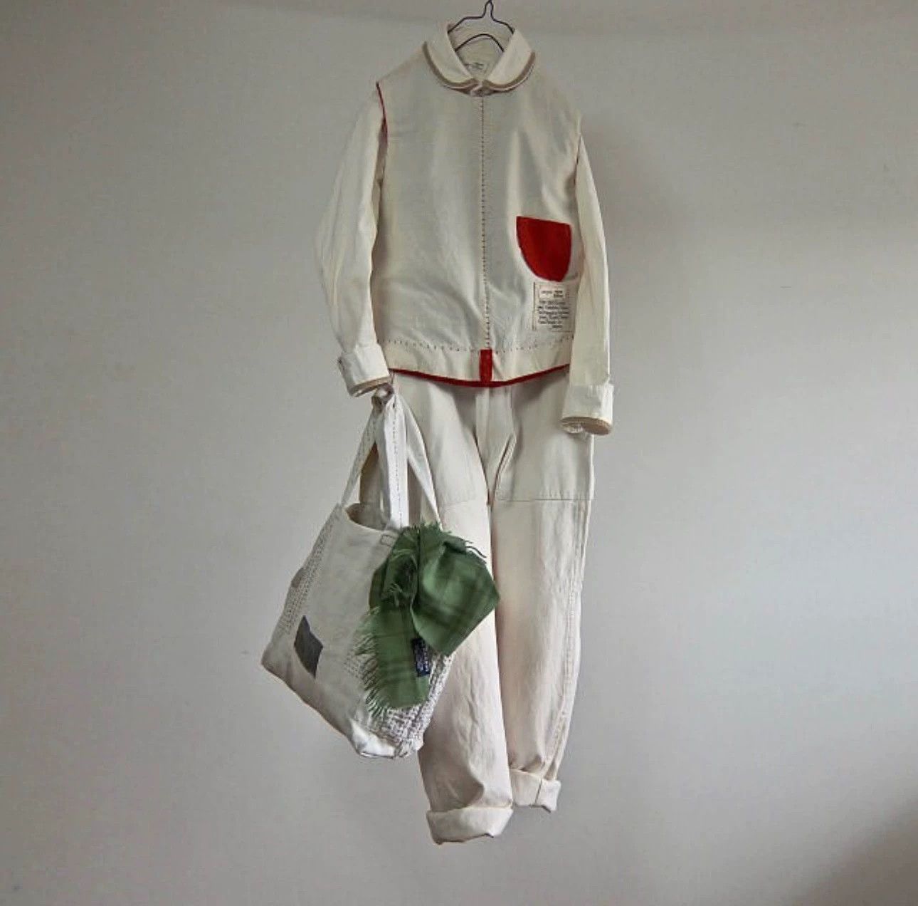 Other MANURE OF DRAWS 1920s Round Collar Velvet Linen Shirt Size US S / EU 44-46 / 1 - 9 Thumbnail