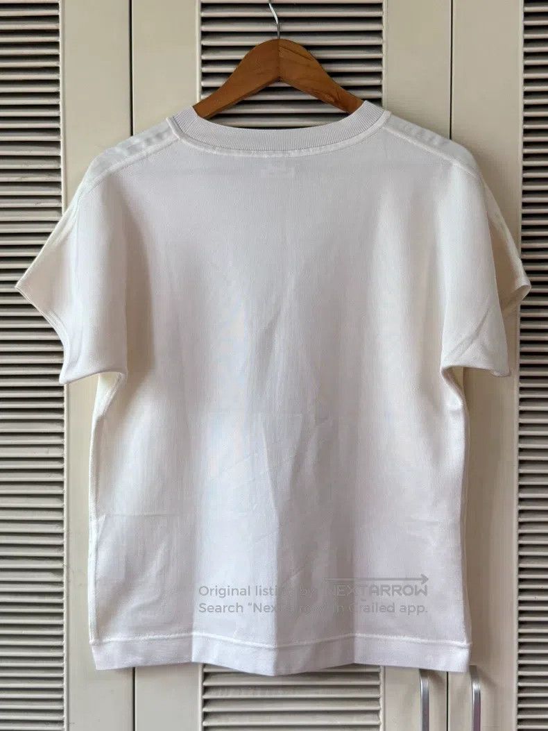 Hermes Hermes silk short sleeve T-shirt, cream white with gold pr Size XS / US 0-2 / IT 36-38 - 2 Thumbnail