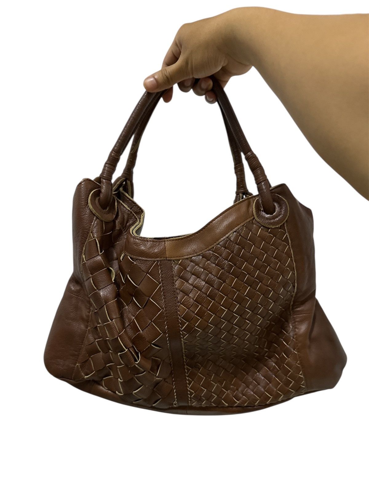 GOA Vintage GOA woven cowhide fully leather patina hand bag Size ONE SIZE - 1 Thumbnail