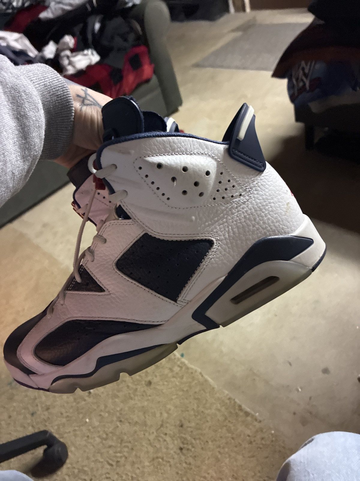 Nike Air Jordan 6 Retro “Olympic” (White/Midnight Navy) Size US 10.5 / EU 43-44 - 5 Thumbnail