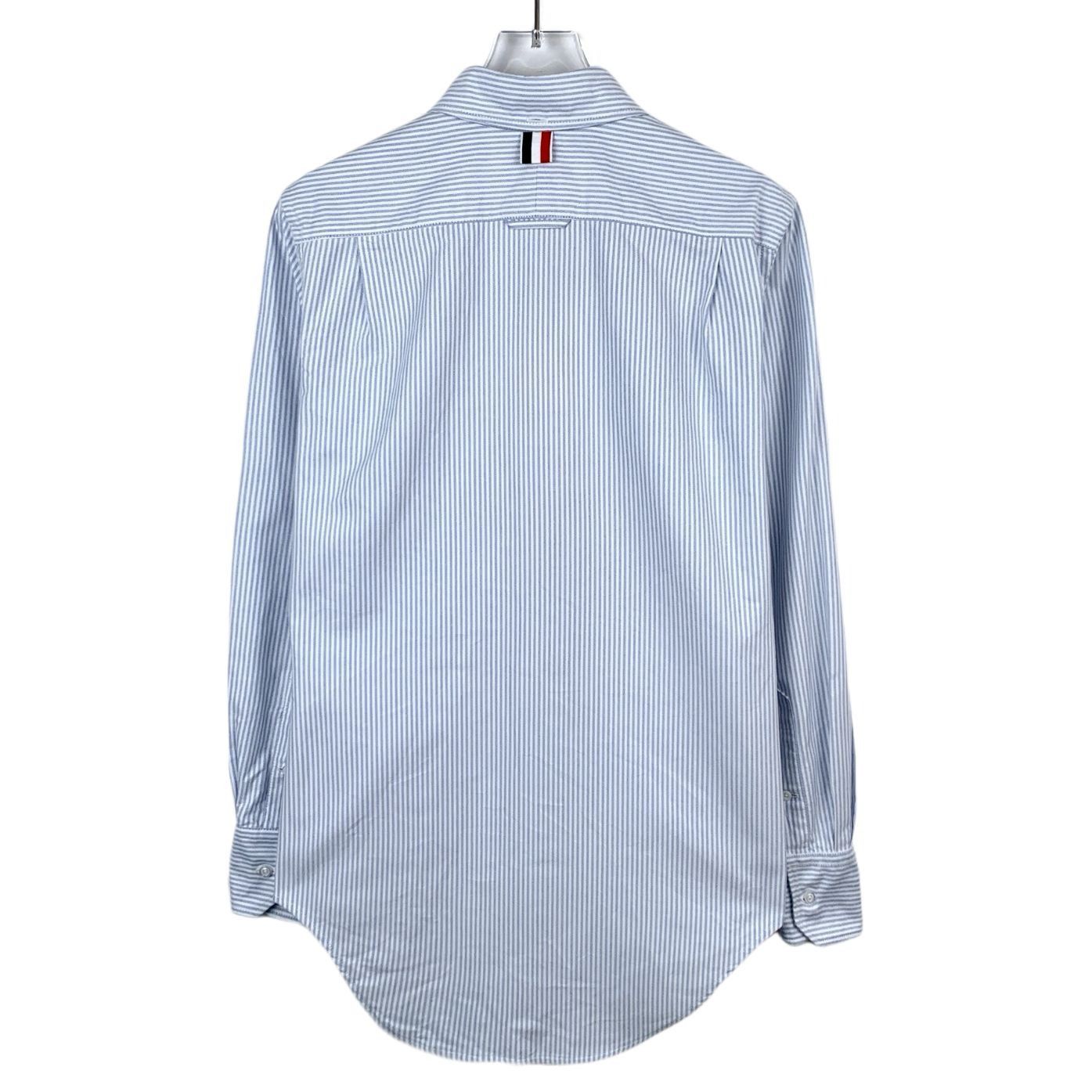 Thom Browne Thom Browne Cotton Long-Sleeve Shirt with Blue and White Str Size S / US 4 / IT 40 - 13 Thumbnail