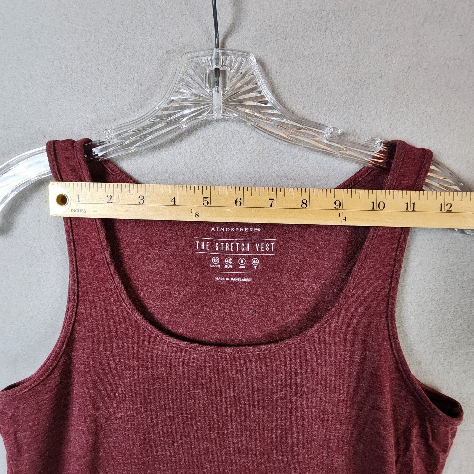 Other Atmospheres The Stretch Vest Tank Top Women Size 8 Maroon Size M / US 6-8 / IT 42-44 - 6 Thumbnail