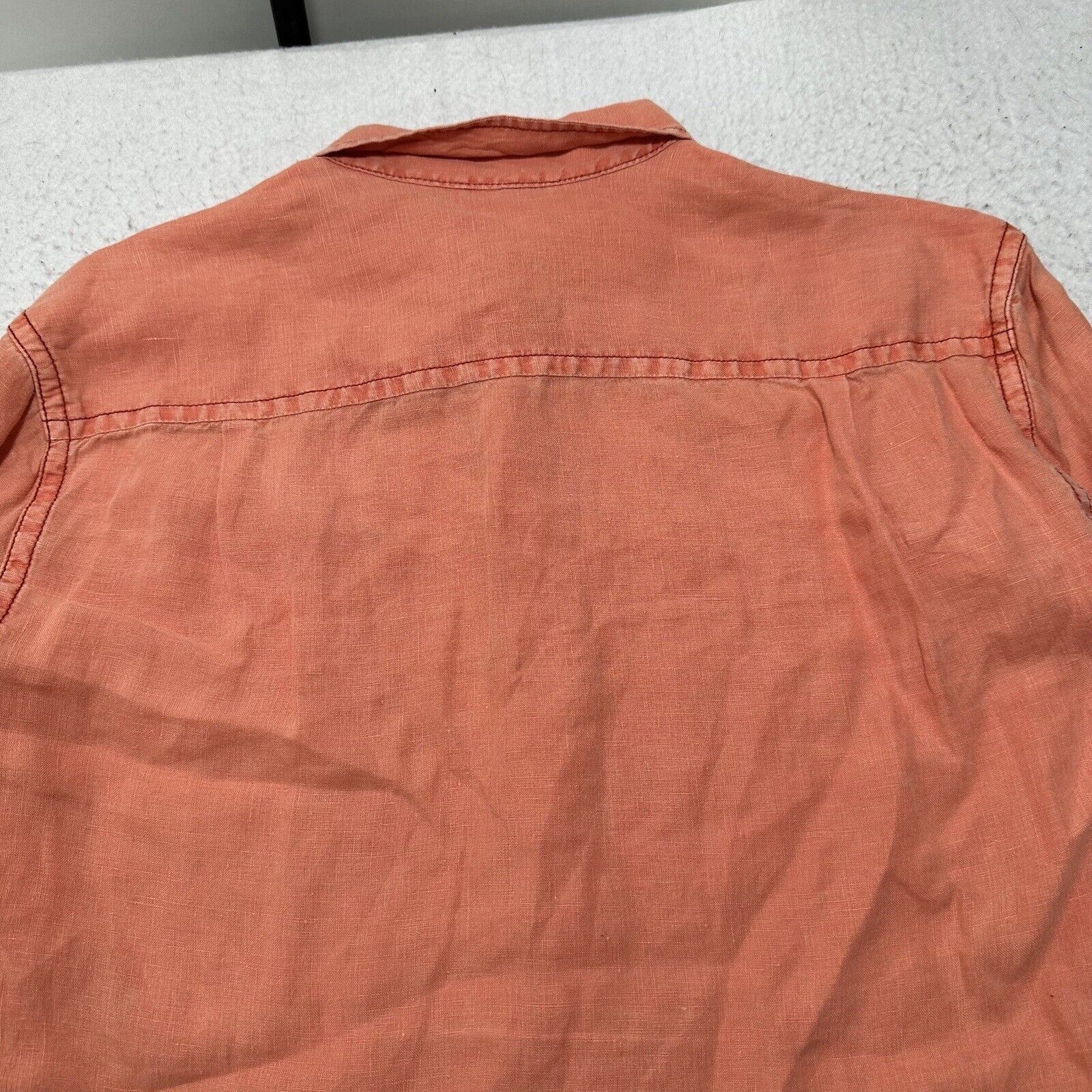 Tommy Bahama Tommy Bahama Large Linen Salmon Orange Button Down Shirt Size US L / EU 52-54 / 3 - 11 Thumbnail