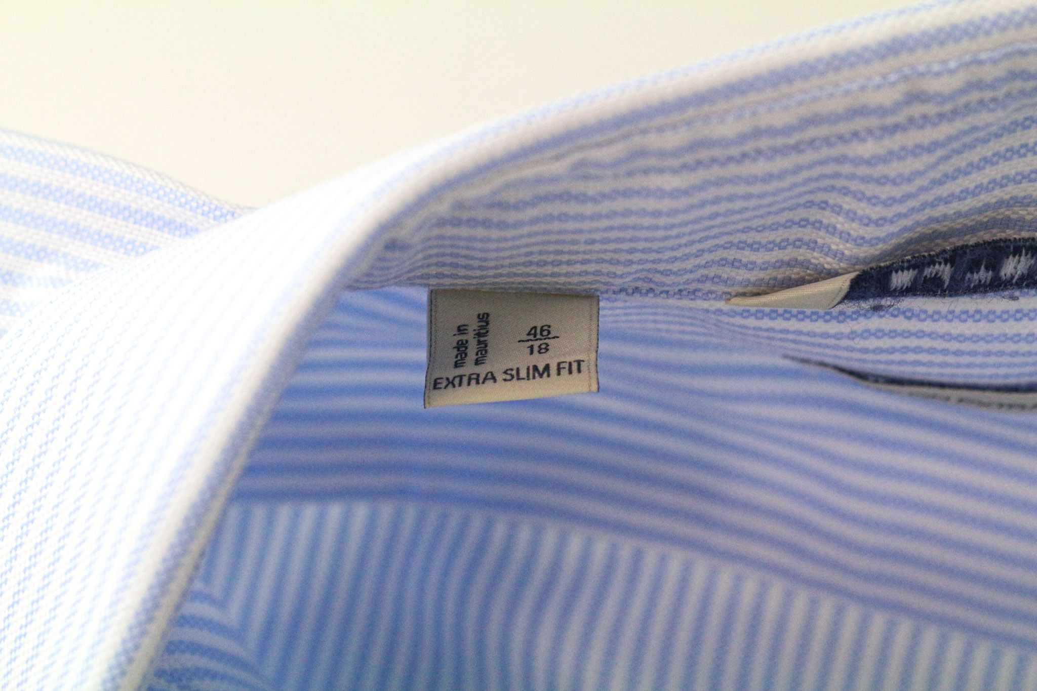 Suitsupply 46/18 Extra Slim Blue Cotton Striped Shirt 79173 Size 46R - 5 Thumbnail