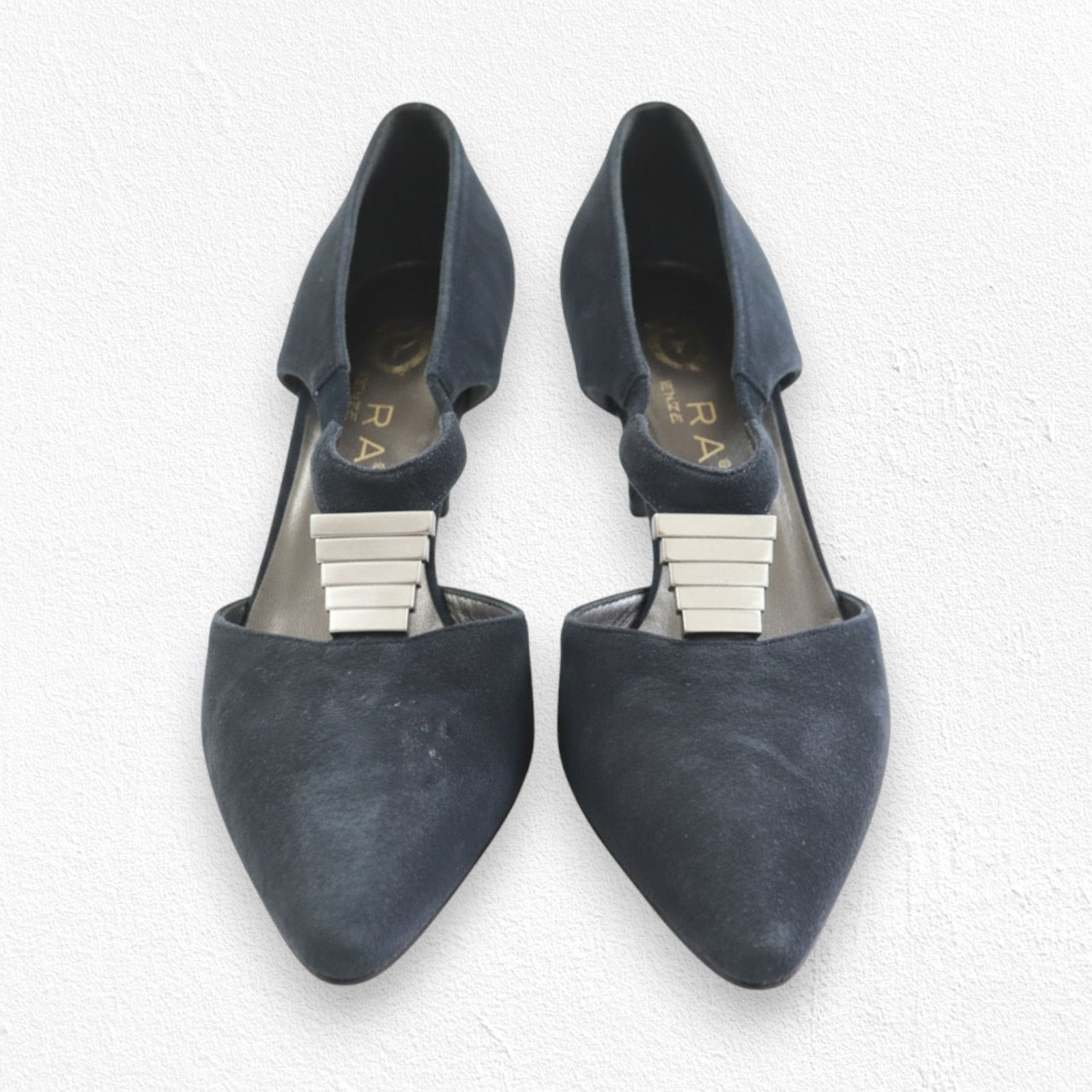 Vintage 80s Italian Navy Suede Heels Size 36 Size US 6 / IT 36 - 17 Thumbnail