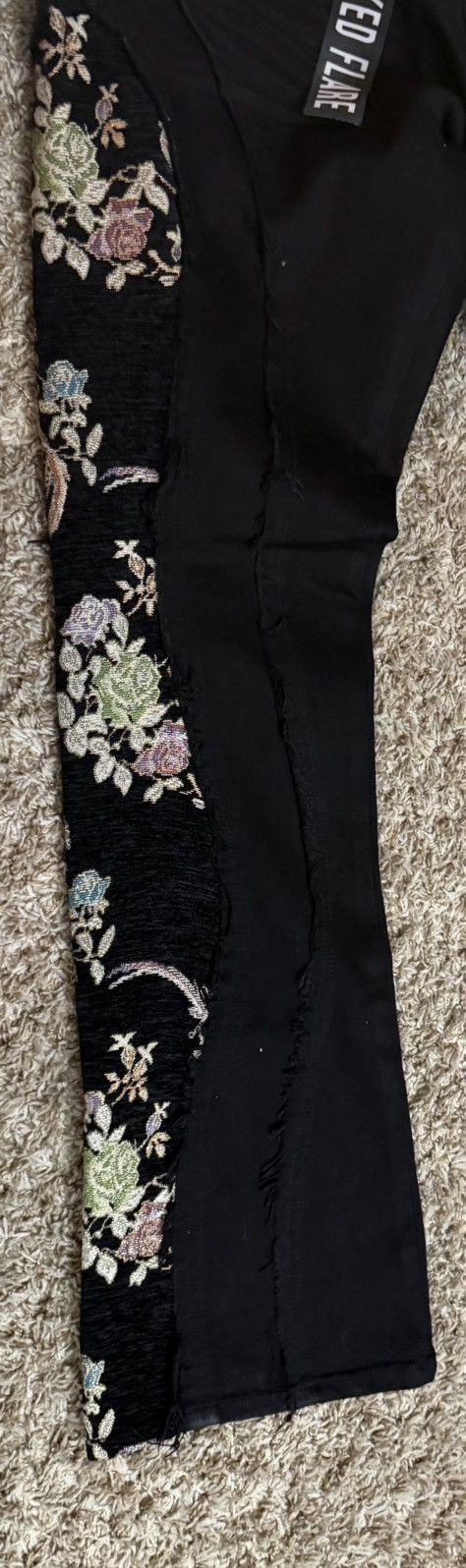 Other Stylo Black Embroidered Floral Flare Denim JeansMen's Size US 42 / EU 58 - 5 Thumbnail