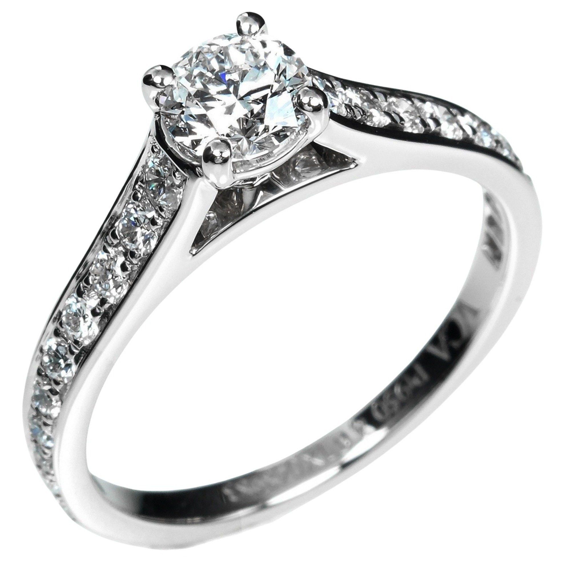 Van Cleef & Arpels Van Cleef & Arpels Romance Solitaire Ring Size 8 0.41ct VVS1/D/3EX Pt950 Platinum Diamond Size ONE SIZE - 1 Thumbnail