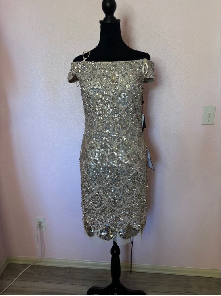 Adrianna Papell Women's Adrianna Papell Gold Cocktail Dress Size 6 Size M / US 6-8 / IT 42-44 - 5 Thumbnail