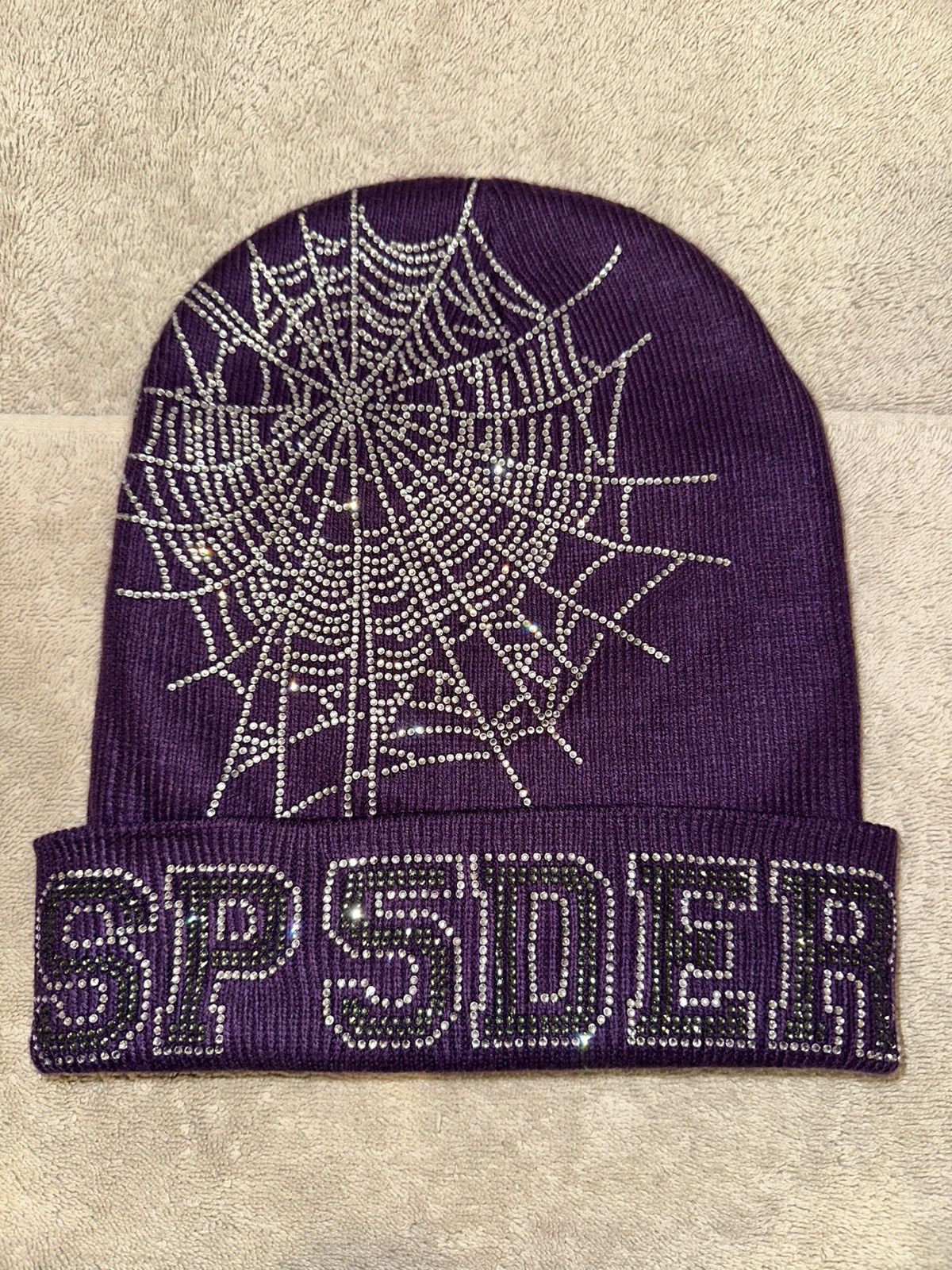 Sp5der Spider Worldwide Rhinestone Beanie Size ONE SIZE - 2 Thumbnail