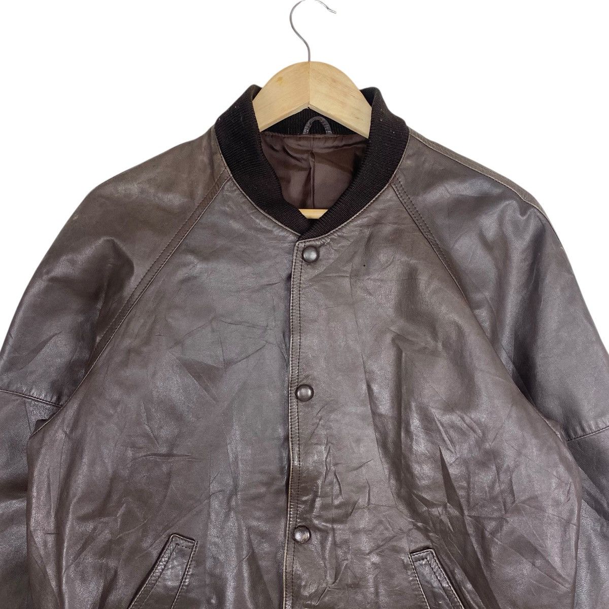 Japanese Brand 💥80s BAHRON TYPE G1 LEATHER JACKET Size US L / EU 52-54 / 3 - 4 Thumbnail