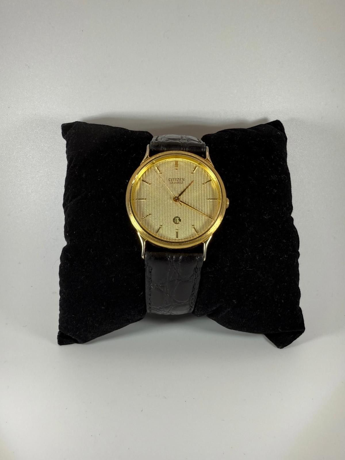 Citizen 90's Citizen Thin Date Crocodile Strap Watch Size ONE SIZE - 1 Thumbnail