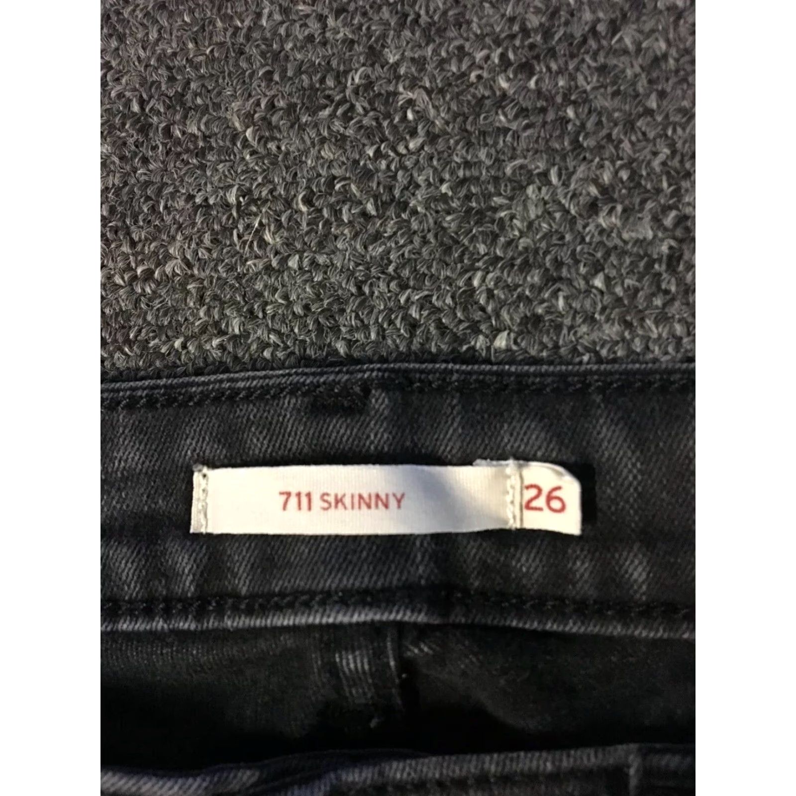 Levi's VINTAGE Levi's 711 Skinny Jeans 26/26 Pants Black 90s USA Womens Skinny Jeans 711 Size 26" / US 2 / IT 38 - 4 Thumbnail