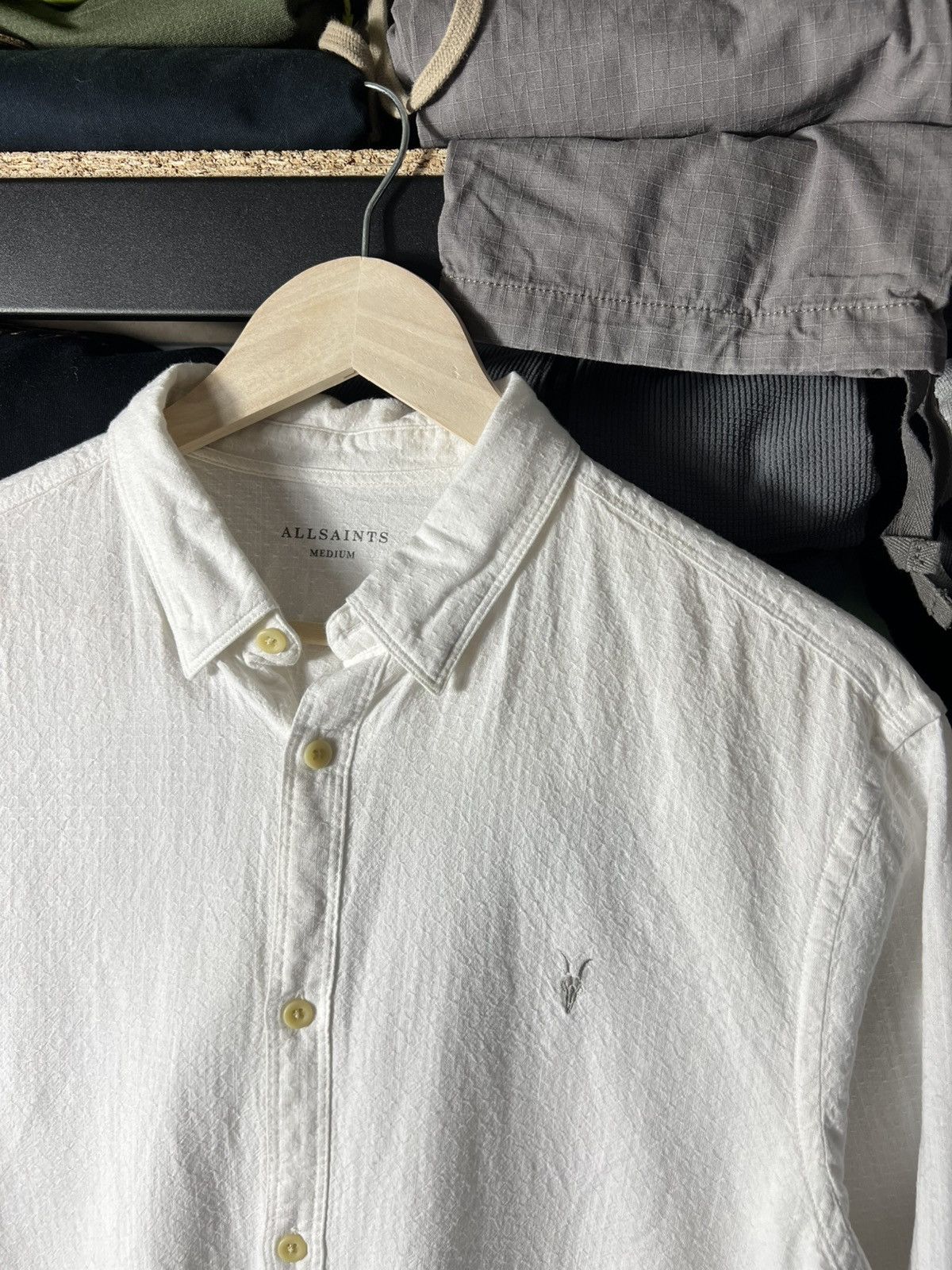 Allsaints 💎 Luxury ALLSAINT White shirt button up Size M Long sleeve Size US M / EU 48-50 / 2 - 2 Thumbnail