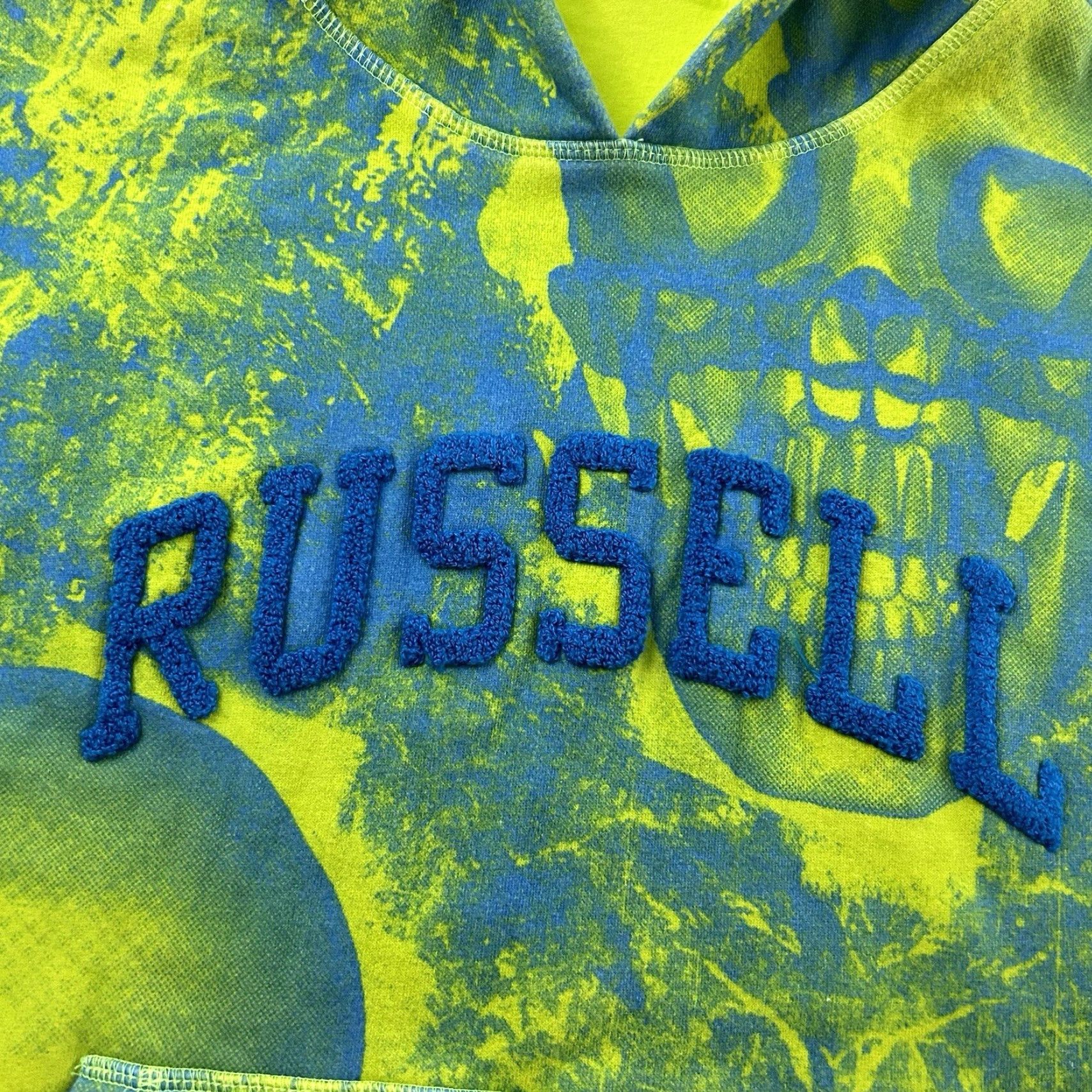 Vintage Russell X ASAP Worldwide Pullover Hoodie Sweatshirt Men L Green Blue Skull Hooded Size US L / EU 52-54 / 3 - 3 Thumbnail