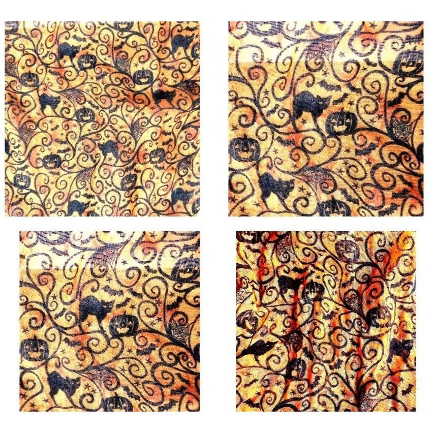 Vintage ViTG Halloween Neck Scarf Orange Black Cats Jack O Lantern B Size ONE SIZE - 11 Thumbnail