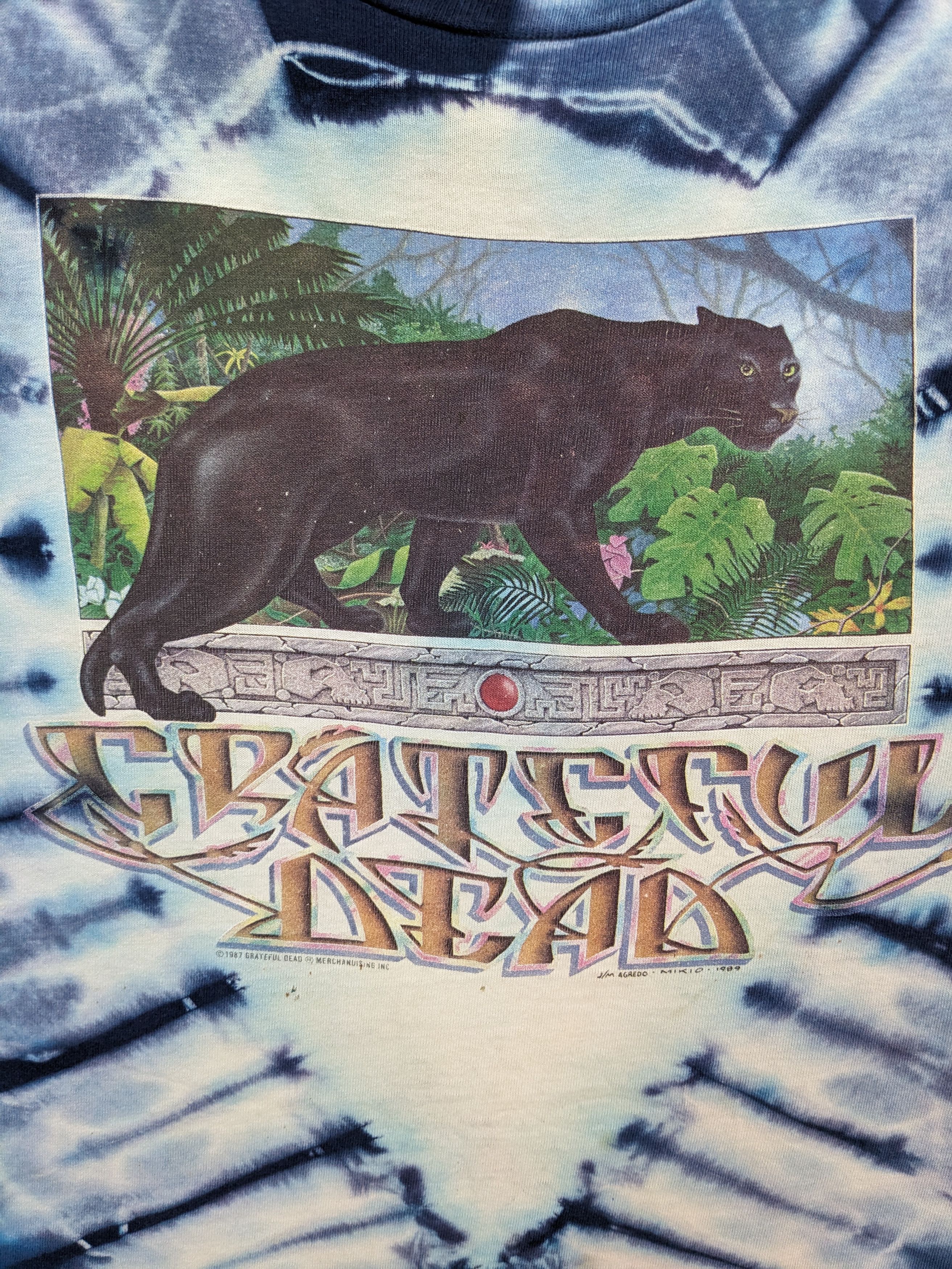 Band Tees VINTAGE 1987 GRETEFUL DEAD RAIN FOREST TYE DYE TSHIRT Size US L / EU 52-54 / 3 - 3 Thumbnail