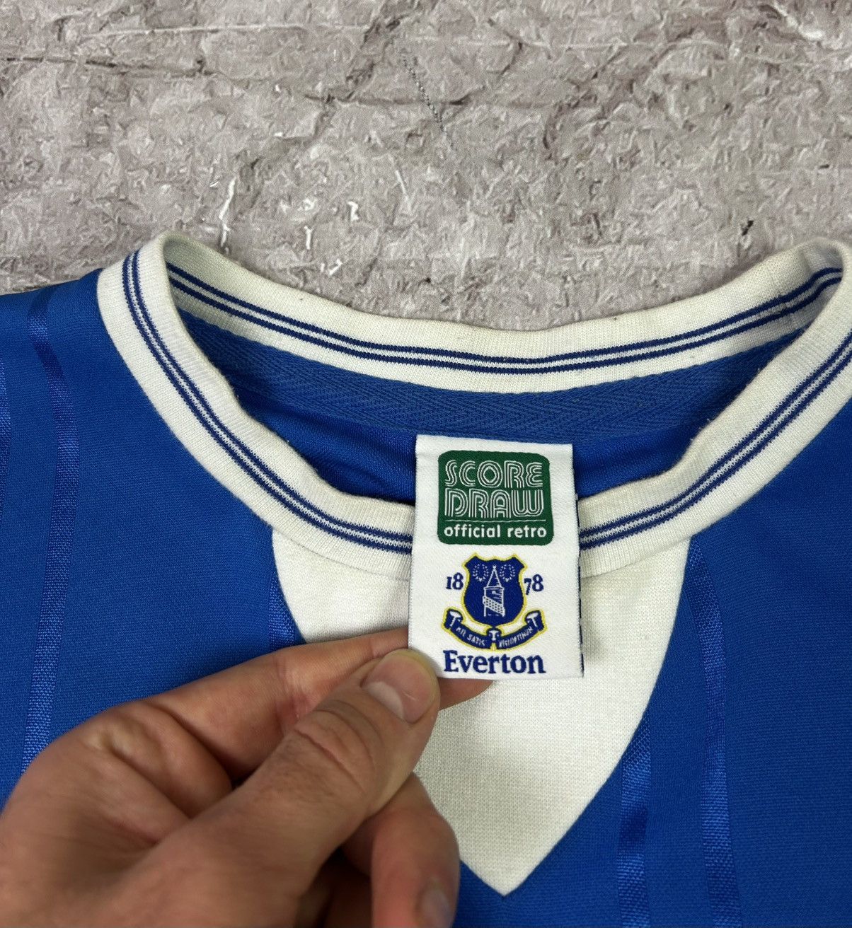 Vintage Vintage 90s Retro Score Draw Everton Soccer Jersey Size US L / EU 52-54 / 3 - 6 Thumbnail