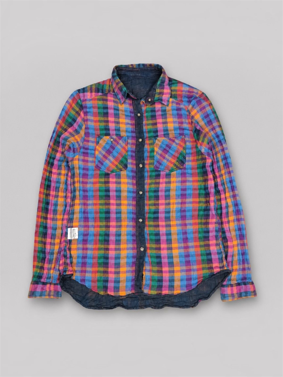Japanese Brand Crazy Button Shirt A reversible black or rainbow Size US M / EU 48-50 / 2 - 1 Thumbnail