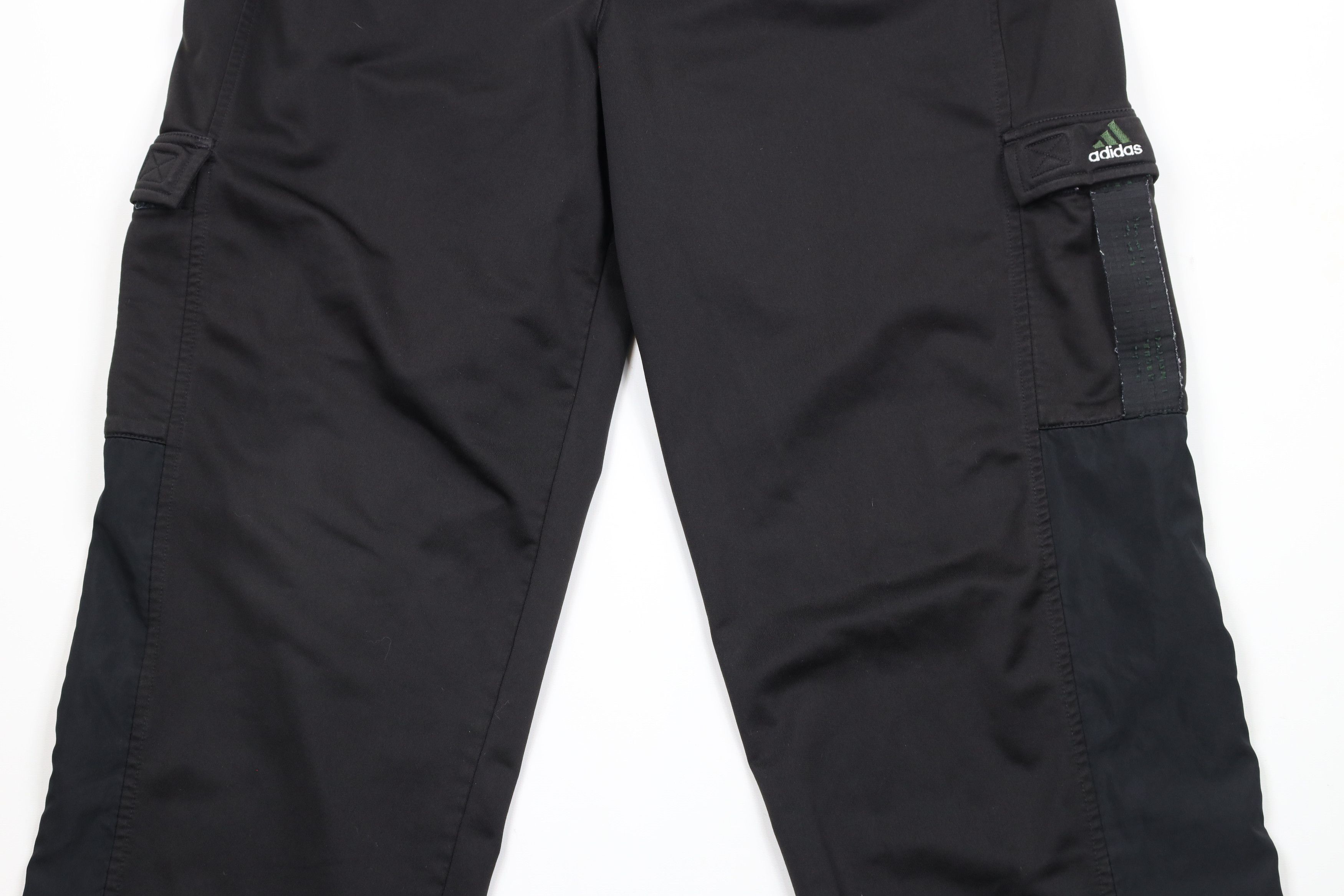 Adidas × Vintage Vintage 90s Adidas Spell Out Wide Leg Cargo Sweatpants Black Size US 38 / EU 54 - 3 Thumbnail