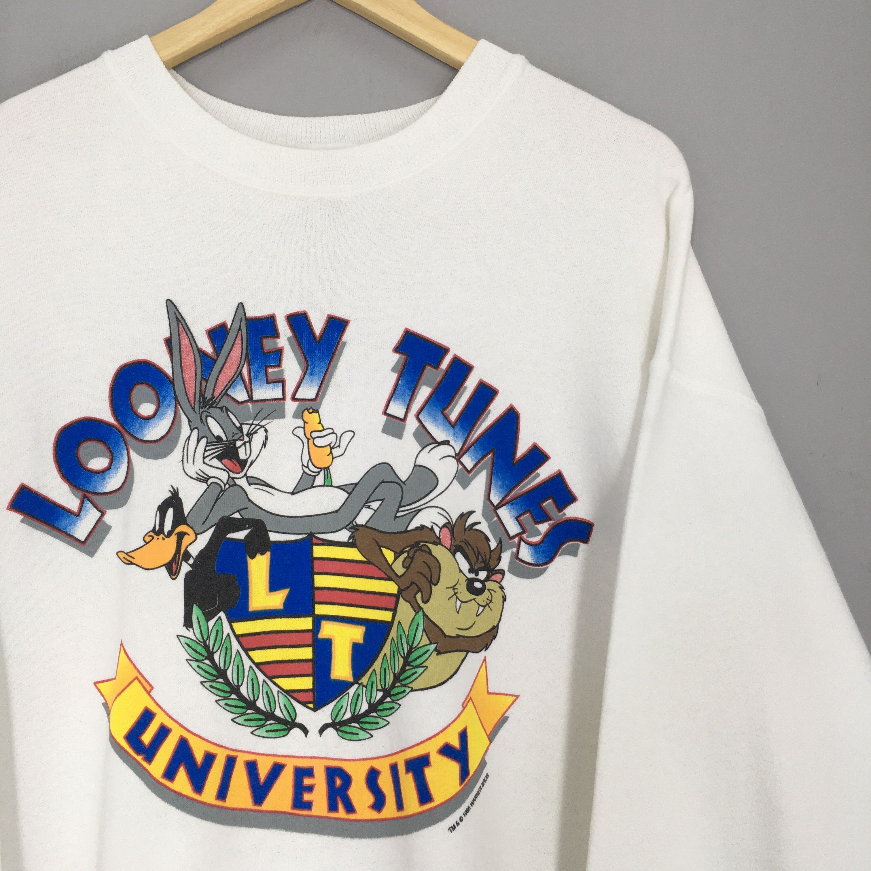Disney × Vintage × Warner Bros Vintage 1990s Looney Tunes University Sweatshirt XLarge Size US XL / EU 56 / 4 - 2 Thumbnail
