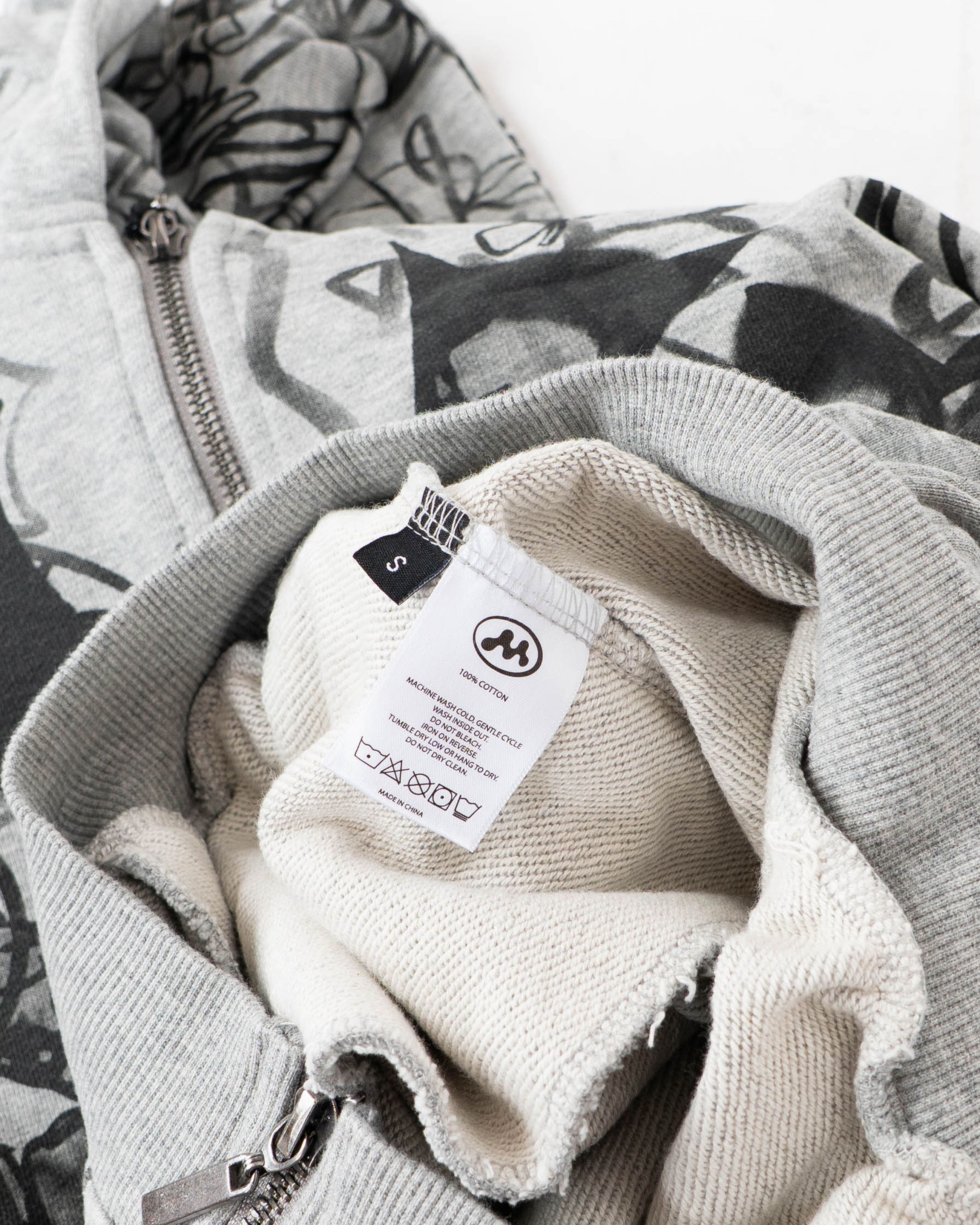Mowalola Grey Graffiti Zip-Hoodie Size US S / EU 44-46 / 1 - 4 Thumbnail