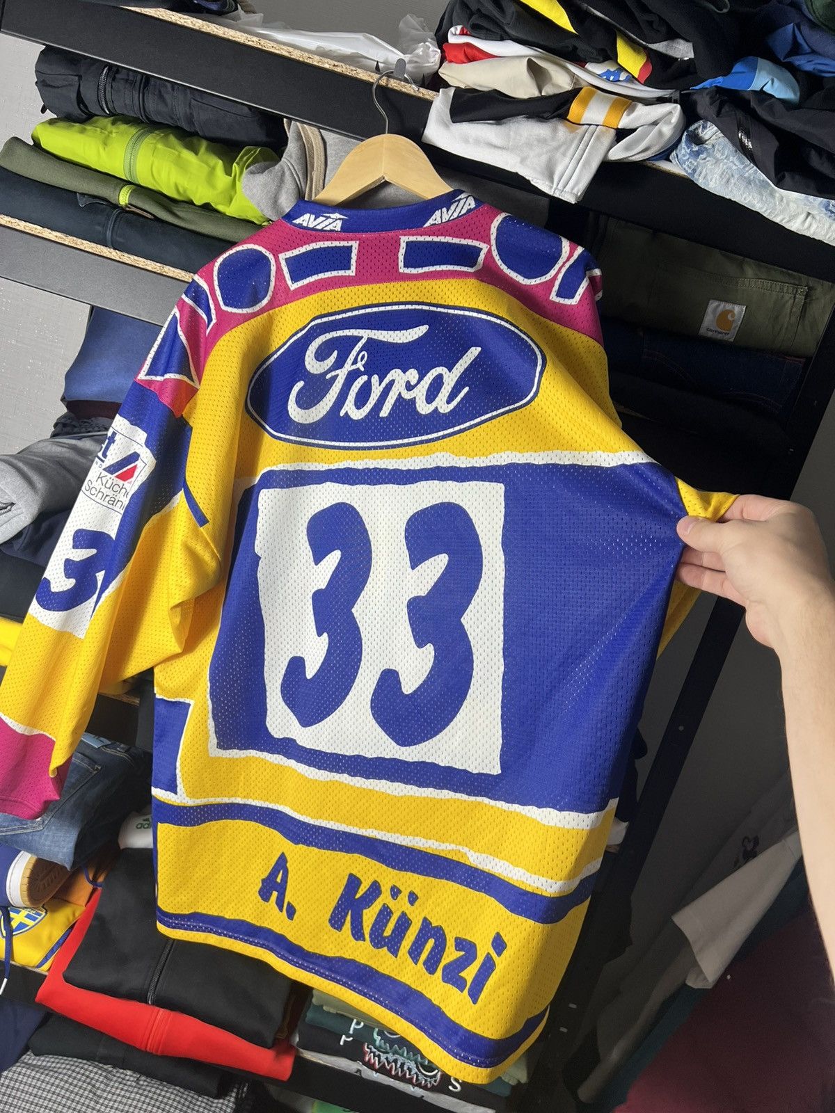 NHL 🏒 Vintage EV Zug Switzerland Ice Hockey Jersey #33 A. Künzi Size US L / EU 52-54 / 3 - 10 Thumbnail