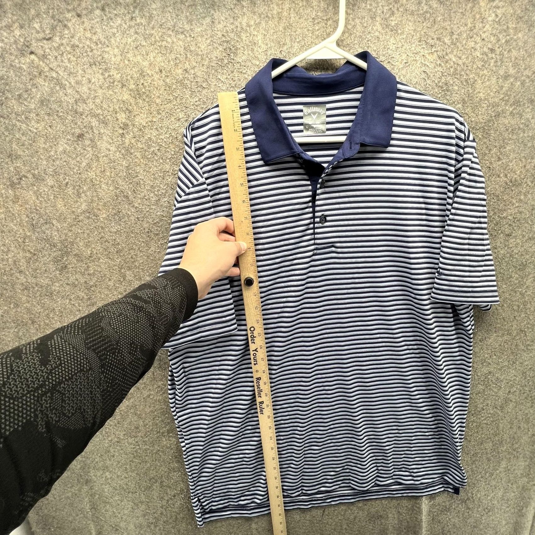 Callaway Callaway Opti-Dri Polo Shirt Mens Large Blue Stripe Golf Short Sleeve Embroidered St Andrews Country Club Navy White Polo Shirt Size US L / EU 52-54 / 3 - 6 Thumbnail