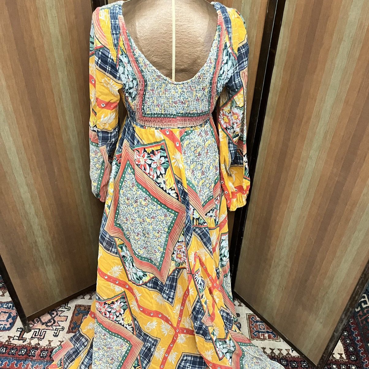 Vintage 1970s Roberta California Patchwork Maxi Dress Size S / US 4 / IT 40 - 2 Thumbnail