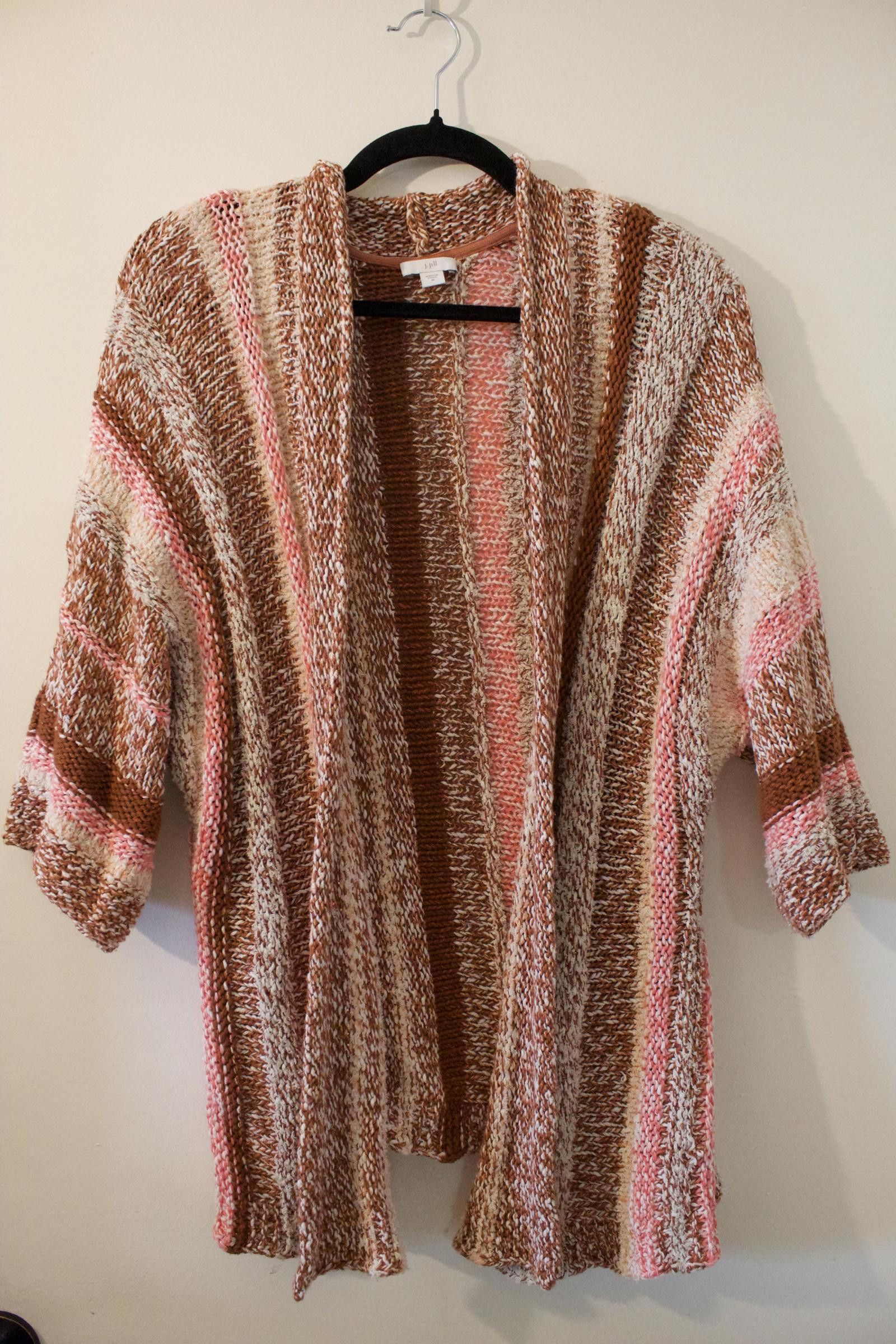 Designer J Jill Cozy Multi-Striped Cardigan - Size M Size M / US 6-8 / IT 42-44 - 1 Thumbnail