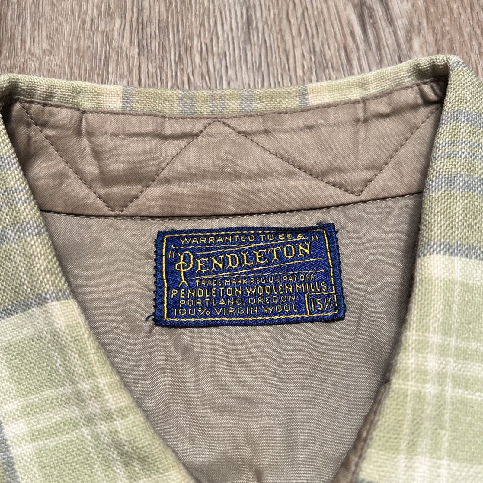 Pendleton 50s Pendleton Wool Plaid Flannel CPO Shirt Mens 15 1/4 VTG Size US L / EU 52-54 / 3 - 11 Thumbnail