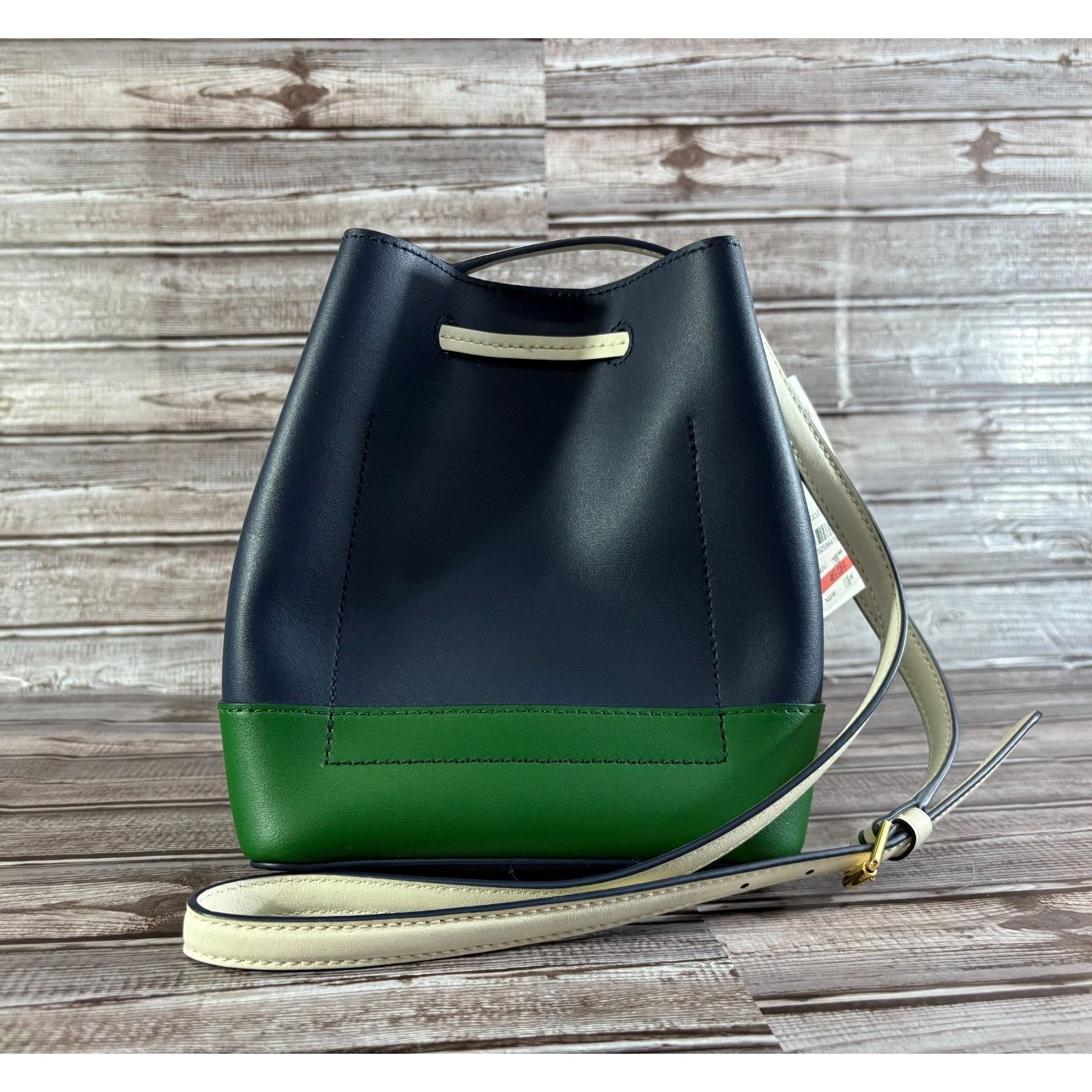 Lauren Ralph Lauren Lauren Ralph Lauren Leather Dryden Drawstring Bag color navy Size ONE SIZE - 6 Thumbnail