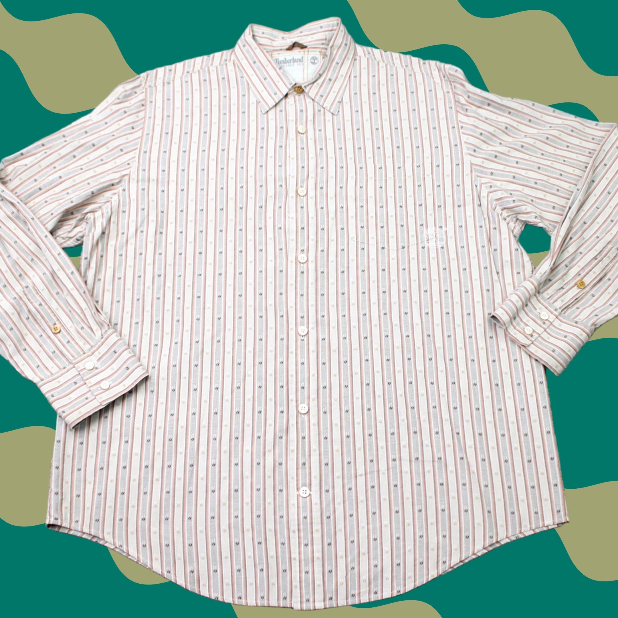 Timberland Timberland Shirt Mens 2XL Brown Striped Geometric Long Sleeve Button-Up Casual Workwear Size US XXL / EU 58 / 5 - 1 Thumbnail