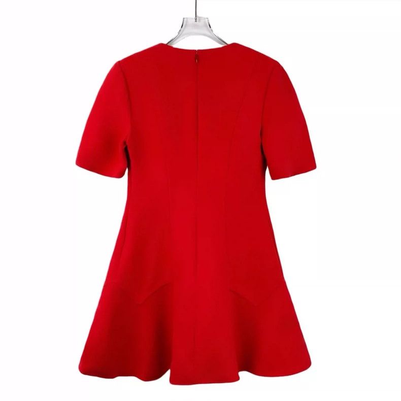 Louis Vuitton Louis Vuitton 22 Red Sheep Wool Crew Neck Short Sleeve Umb Size S / US 4 / IT 40 - 2 Thumbnail