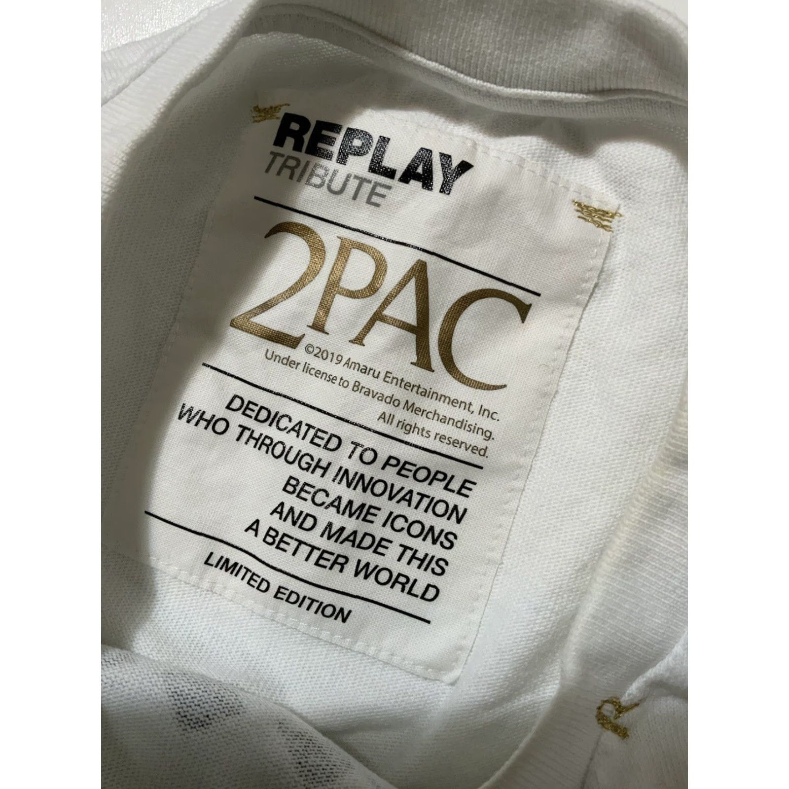 Replay Replay Tupac All Eyez On Me Mike Miller Studded Crew T-Shirt Sz. L Mens White Size US L / EU 52-54 / 3 - 8 Thumbnail