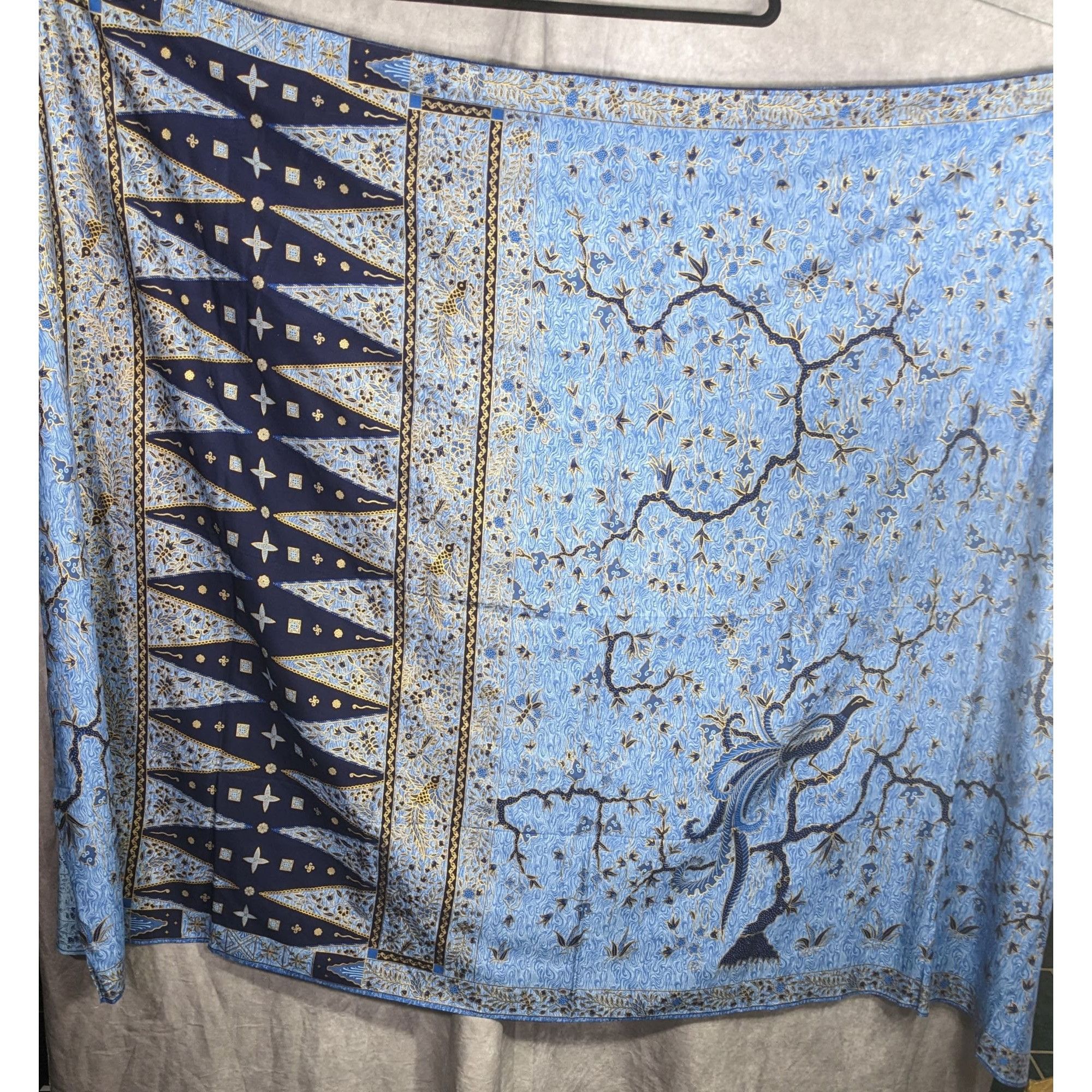 Other Blue Batik Peacock Sarong Wrap 68x45 Inches With Intricate F Size ONE SIZE - 7 Thumbnail